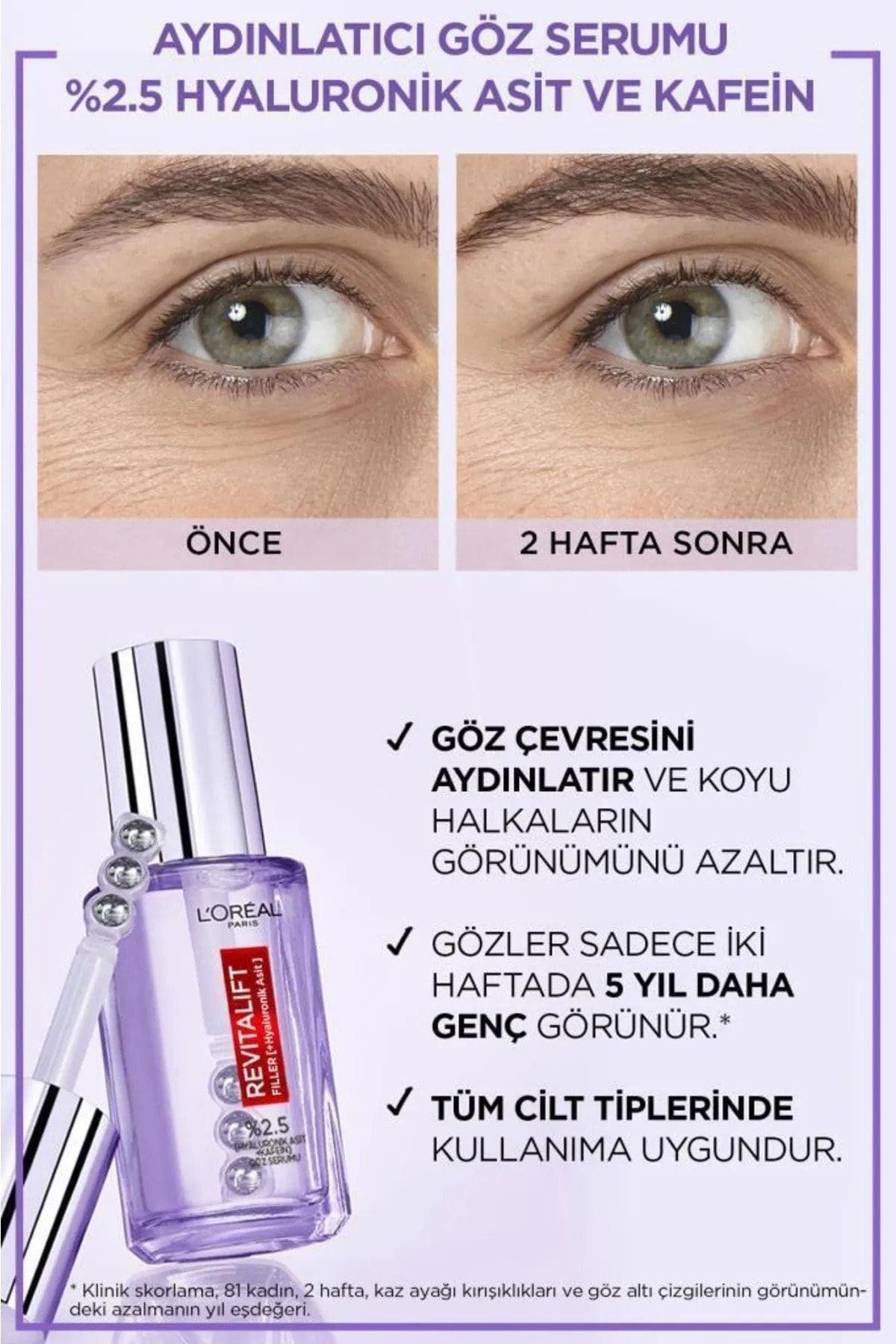 Revitalift Filler %1.5 Saf Hyaluronik Asit Kırışıklık Karşıtı Serum& Aydınlatıcı Göz Serumu