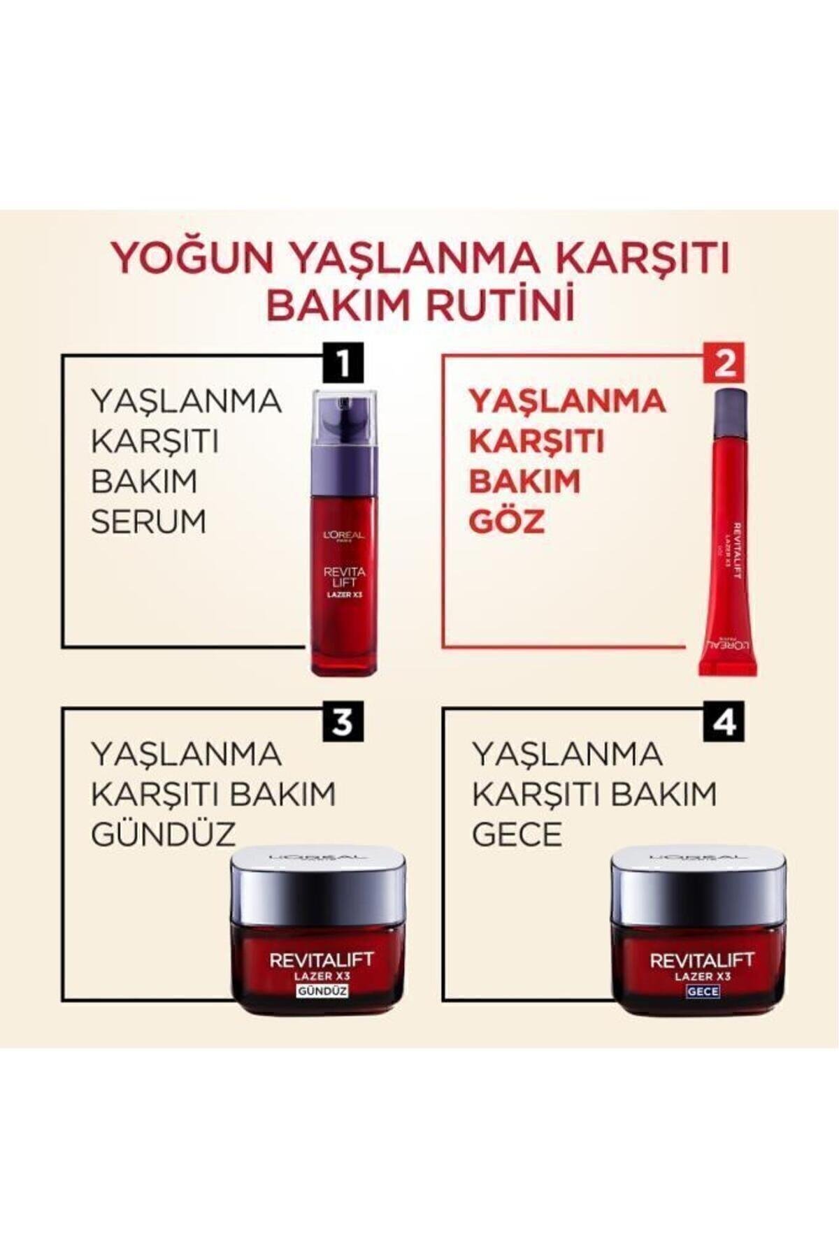 Revitalift Lazer X3 Yoğun Yaşlanma Kırışıklık Karşıtı 4'lü Cilt Bakım Seti