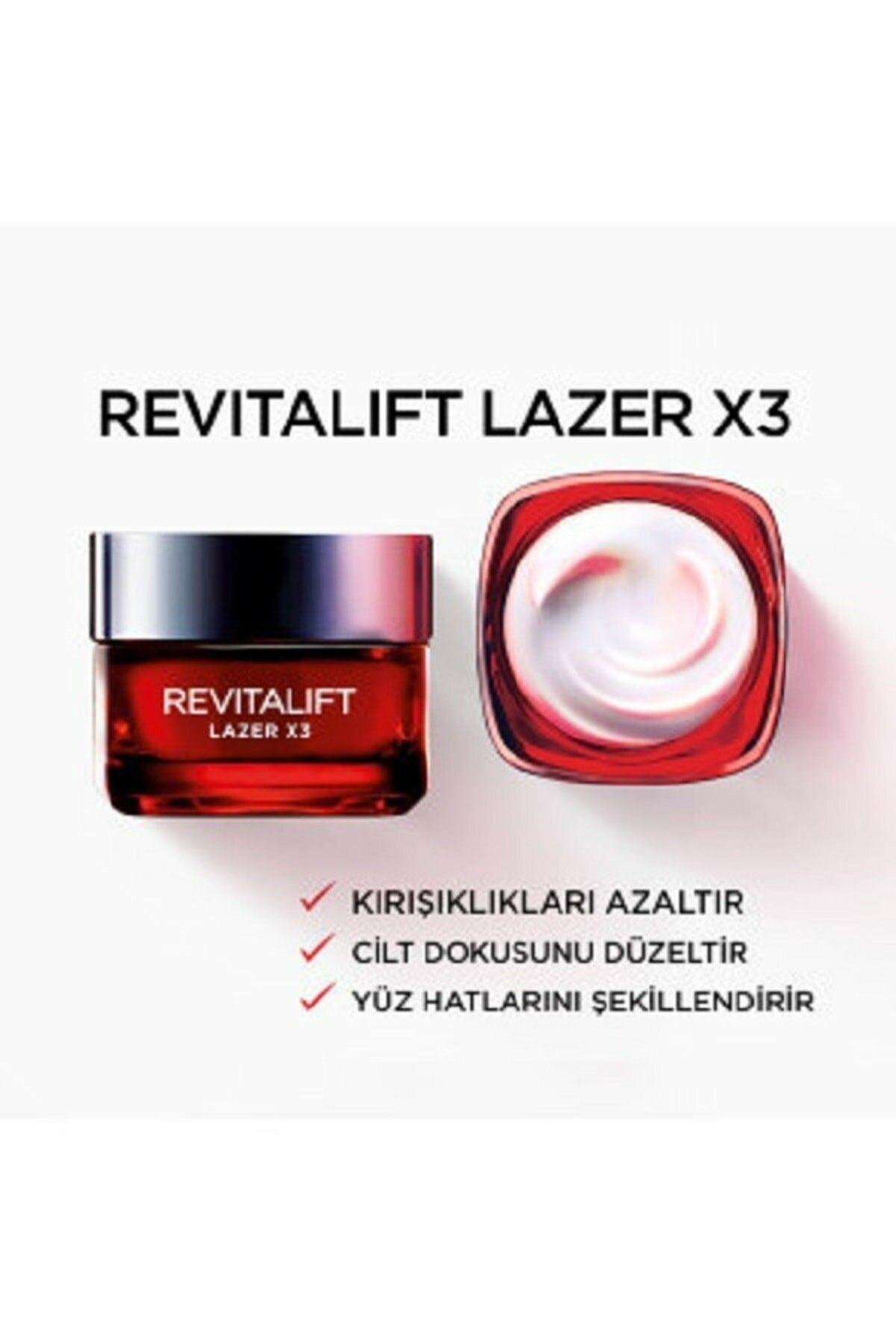 Revitalift Lazer X3 Yoğun Yaşlanma Kırışıklık Karşıtı 3'lü Cilt Bakım Seti Gece-gündüz-bakım Serum