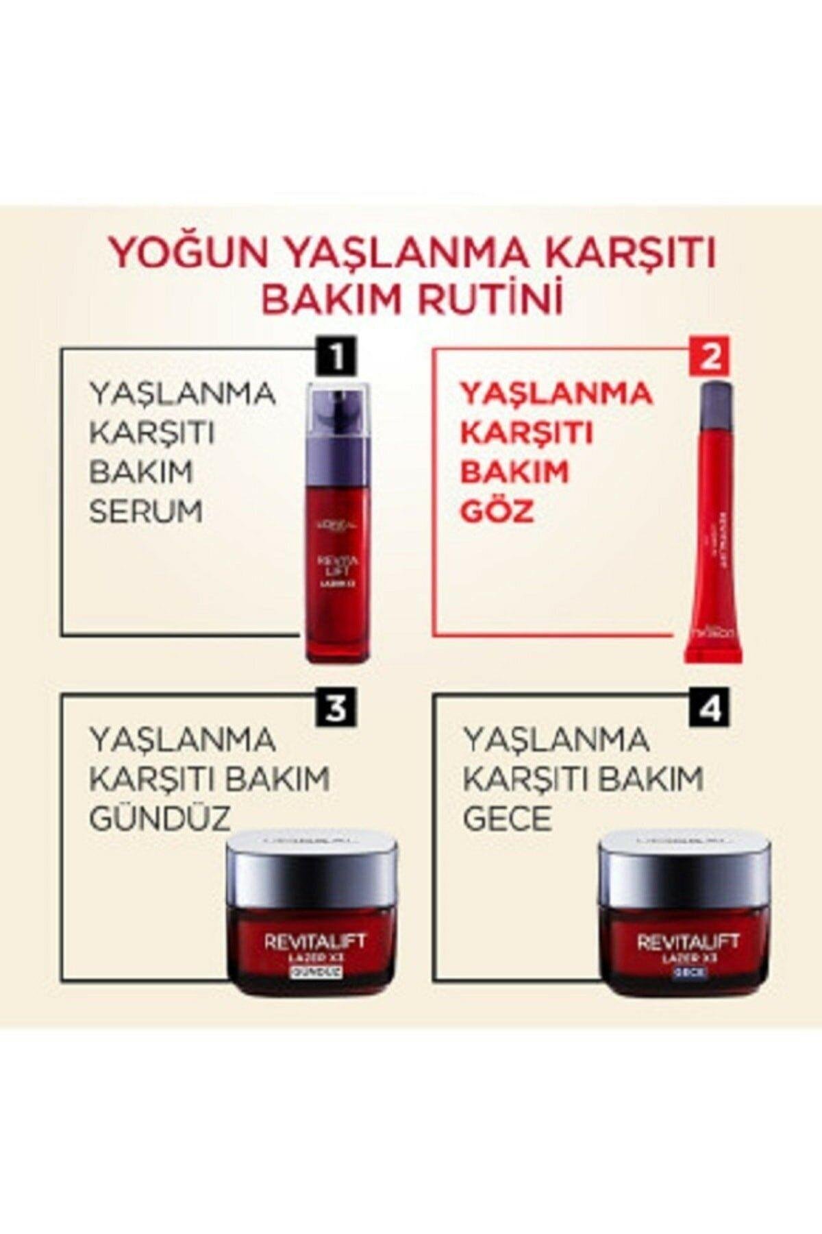 Revitalift Lazer X3 Yoğun Yaşlanma Kırışıklık Karşıtı 3'lü Cilt Bakım Seti Gece-gündüz-bakım Serum
