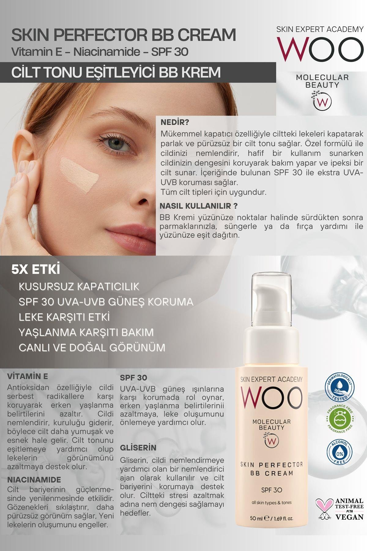 Skin Perfector Cilt Kusursuzlaştıcı, Ton Eşitleyici Kapatıcı SPF 30 Güneş Korumalı BB Yüz Kremi 50ml