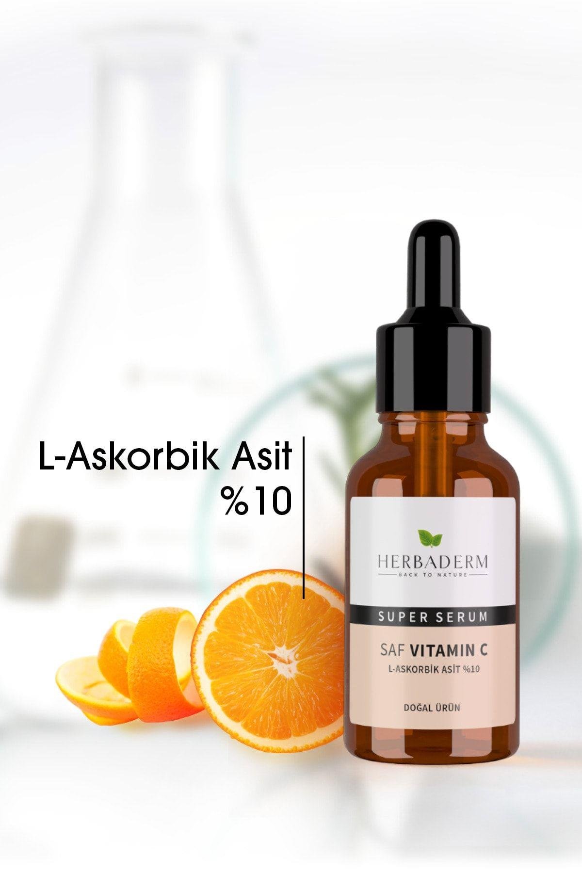 Süper Serum (SAF VİTAMİN C L-ASKORBİK ASİT %10) Aydınlatıcı 30 ml X2
