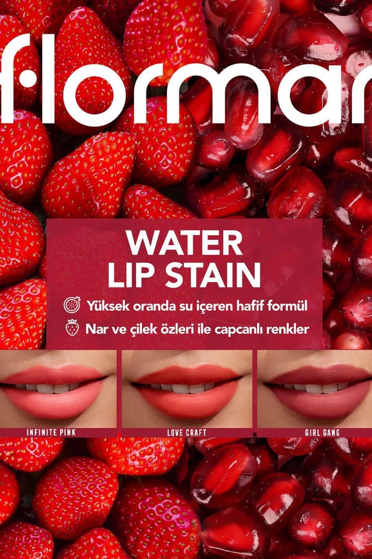 Water Lip Stain Su Bazlı & Kalıcı Dudak Renklendiricisi Tint - Carest Cosmetic