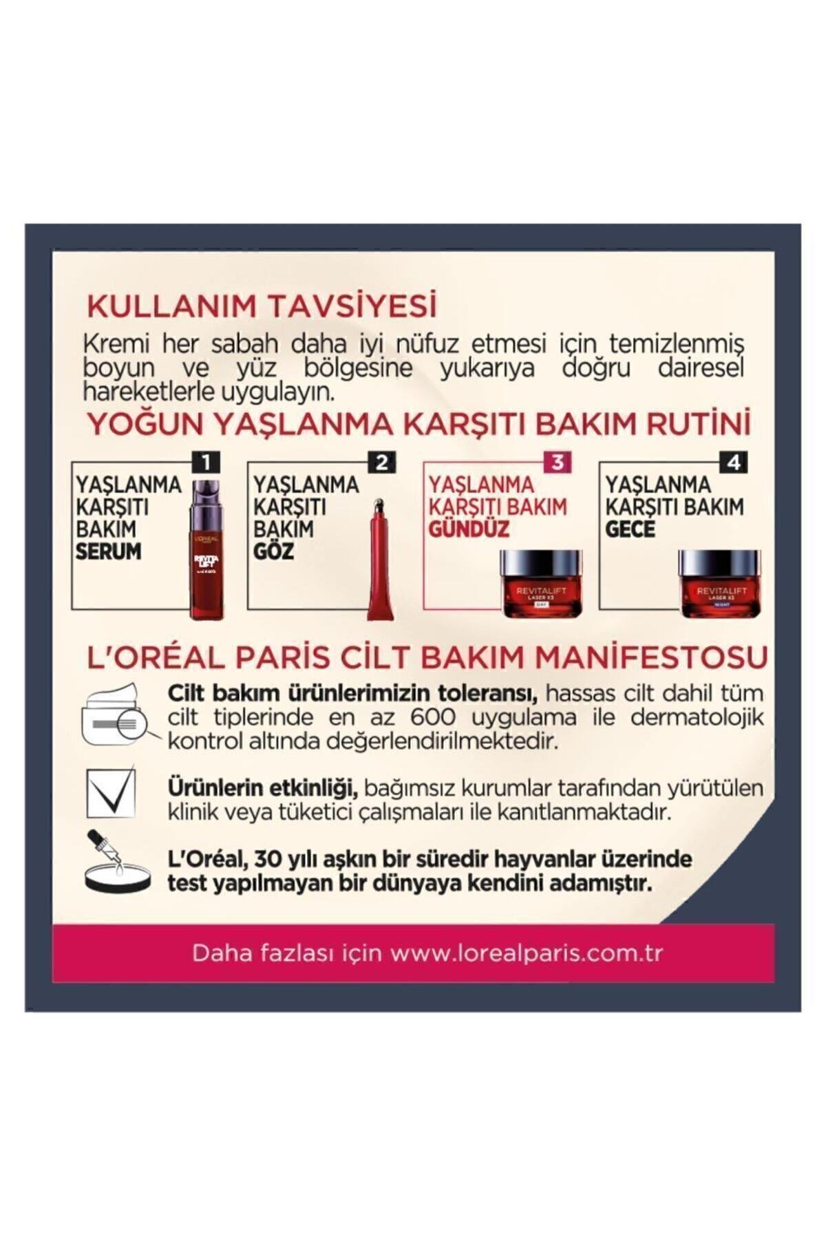 Yaşlanma Karşıtı Revitalift Laser X3 Cilt Serumu 30 ml Gündüz Kremi 50 ml