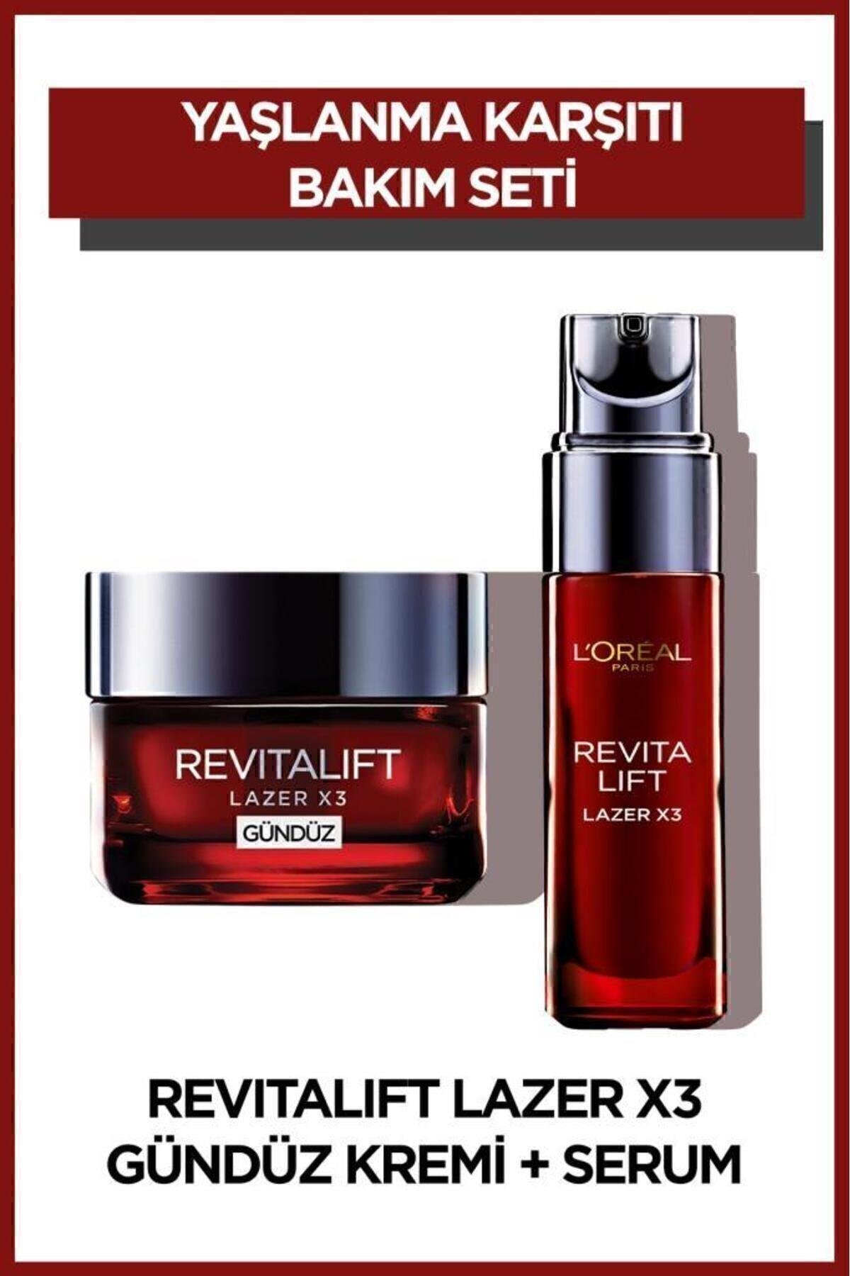 Yaşlanma Karşıtı Revitalift Laser X3 Cilt Serumu 30 ml Gündüz Kremi 50 ml