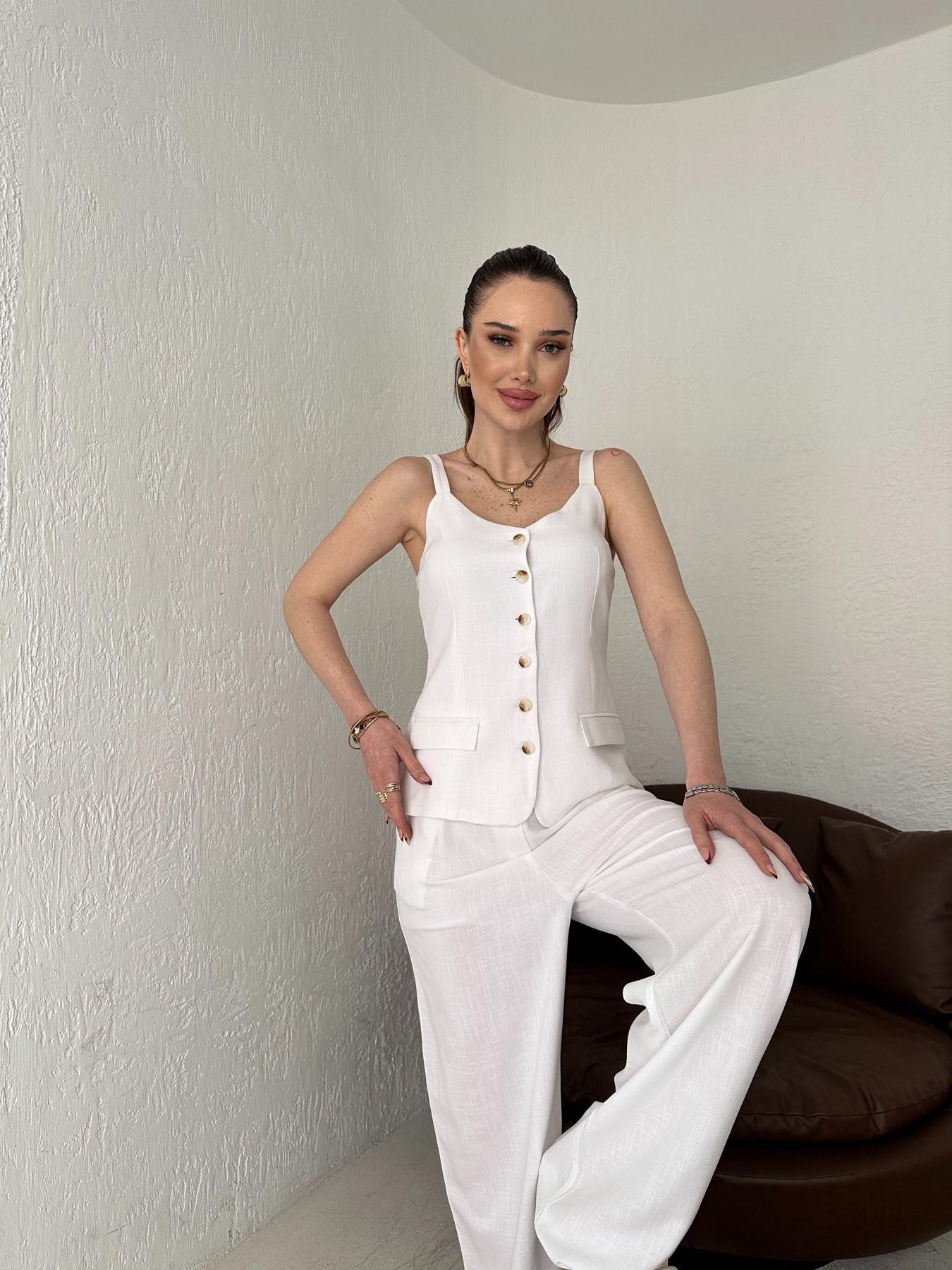 Askılı Düğme Detaylı Bluz Ekru