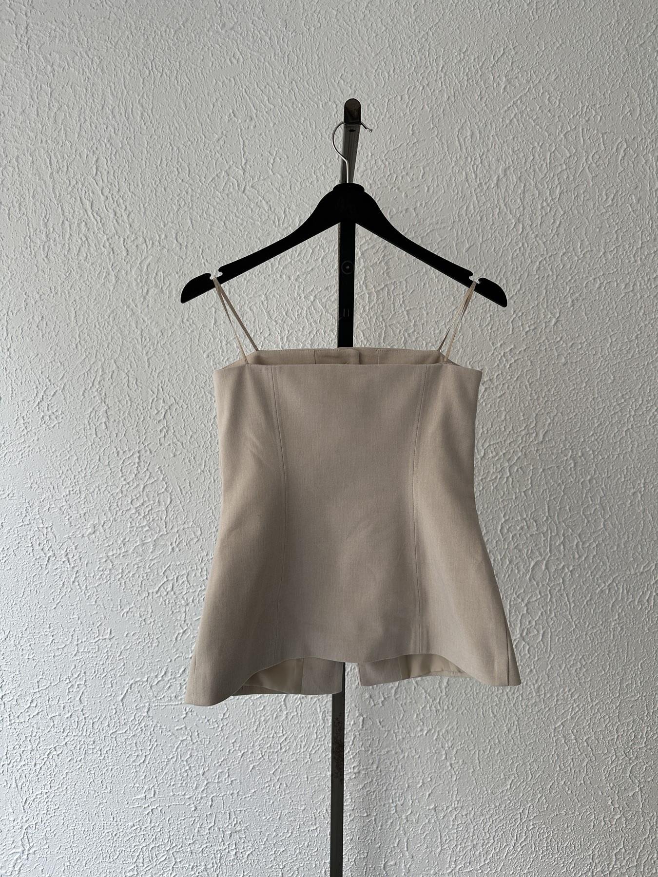 Askılı Düğmeli Bluz Taş