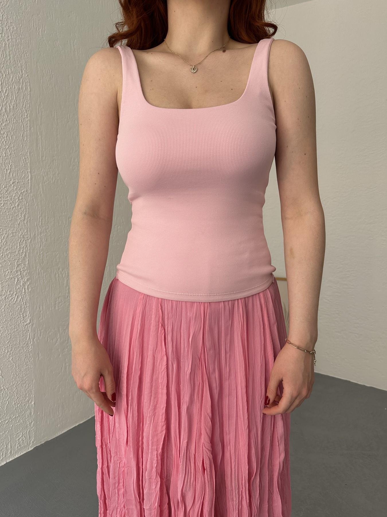 Askılı Fitilli Atlet Toz pembe