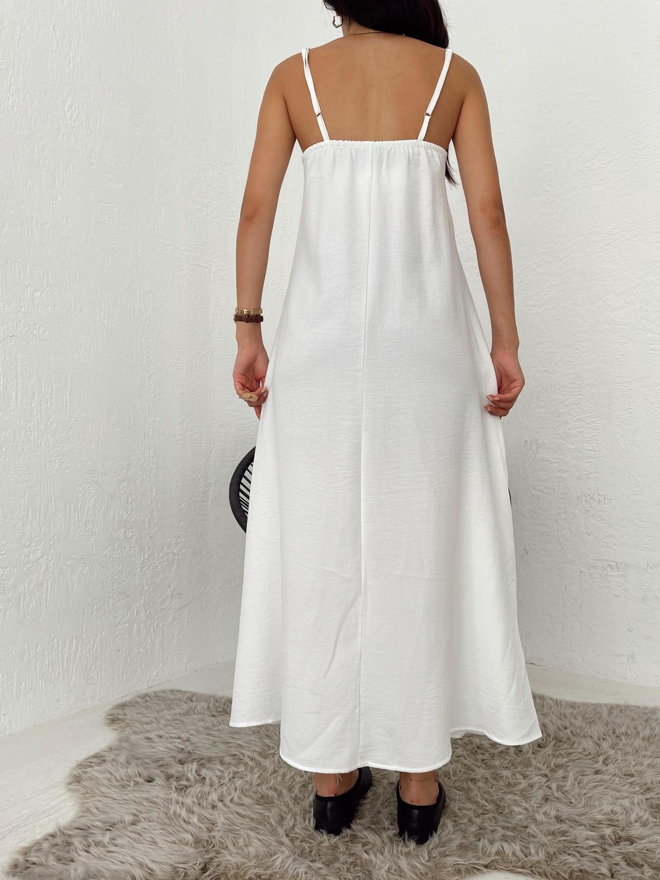 Askılı Uzun Elbise BEYAZ