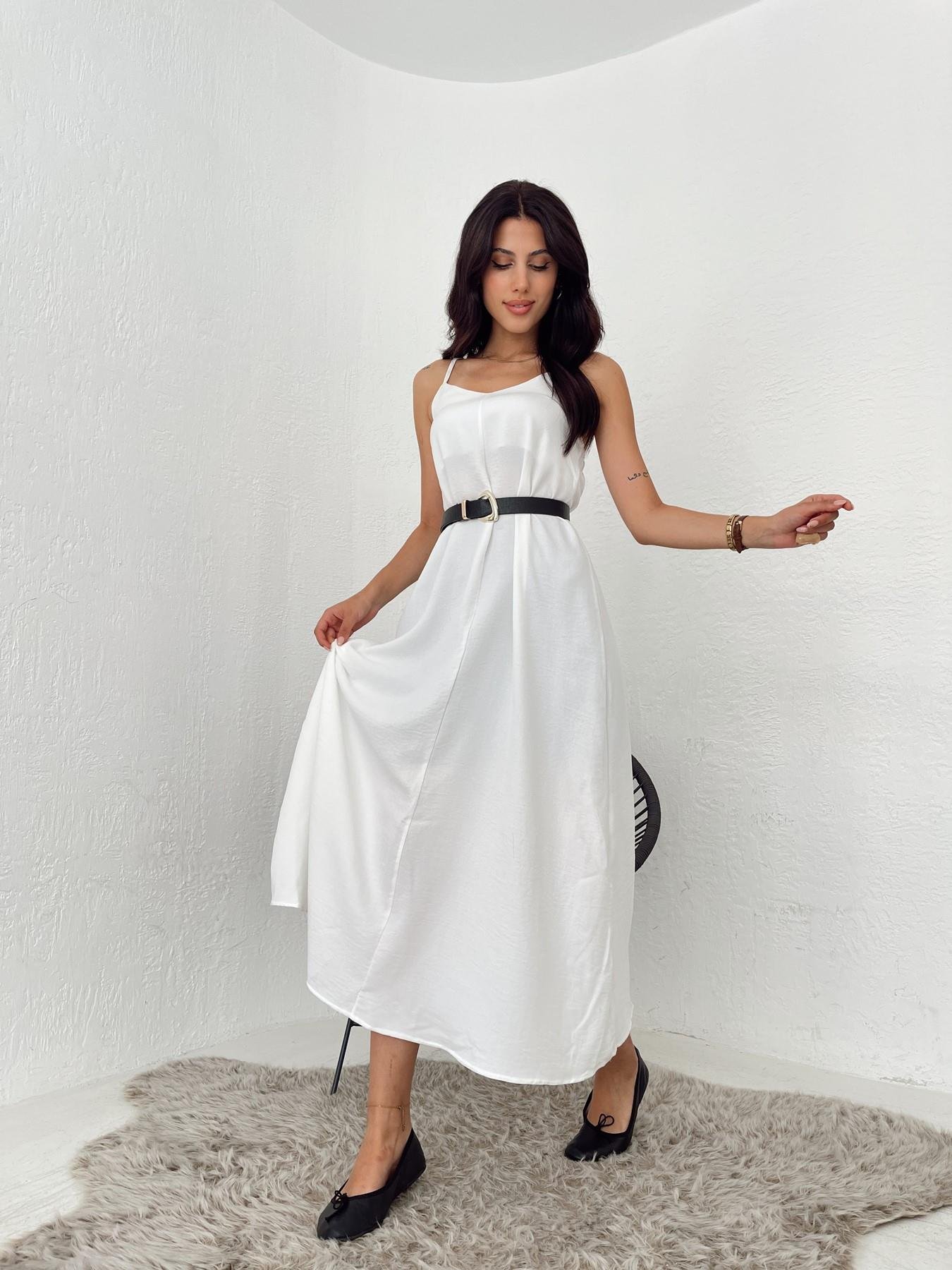 Askılı Uzun Elbise BEYAZ
