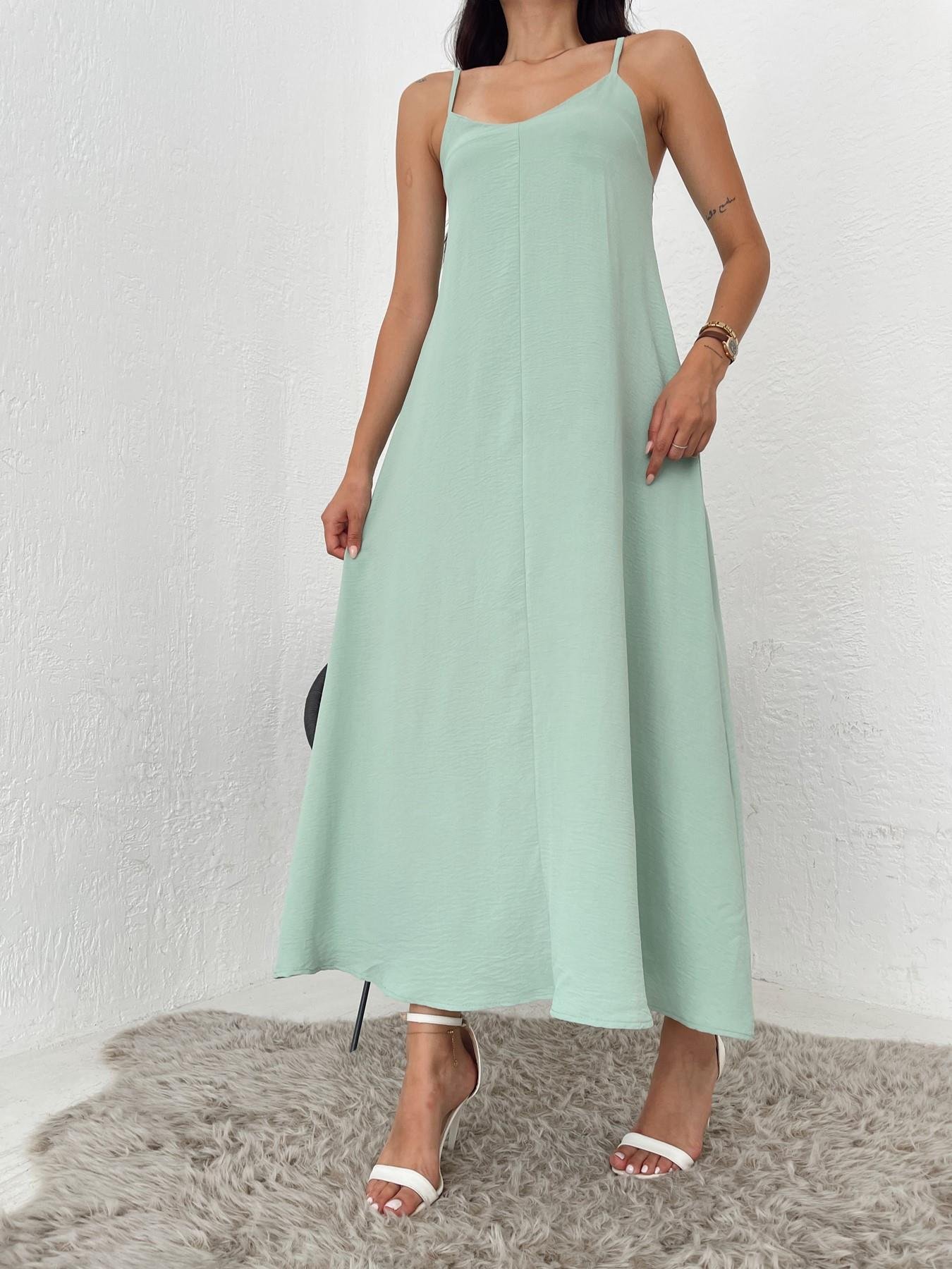 Askılı Uzun Elbise MİNT