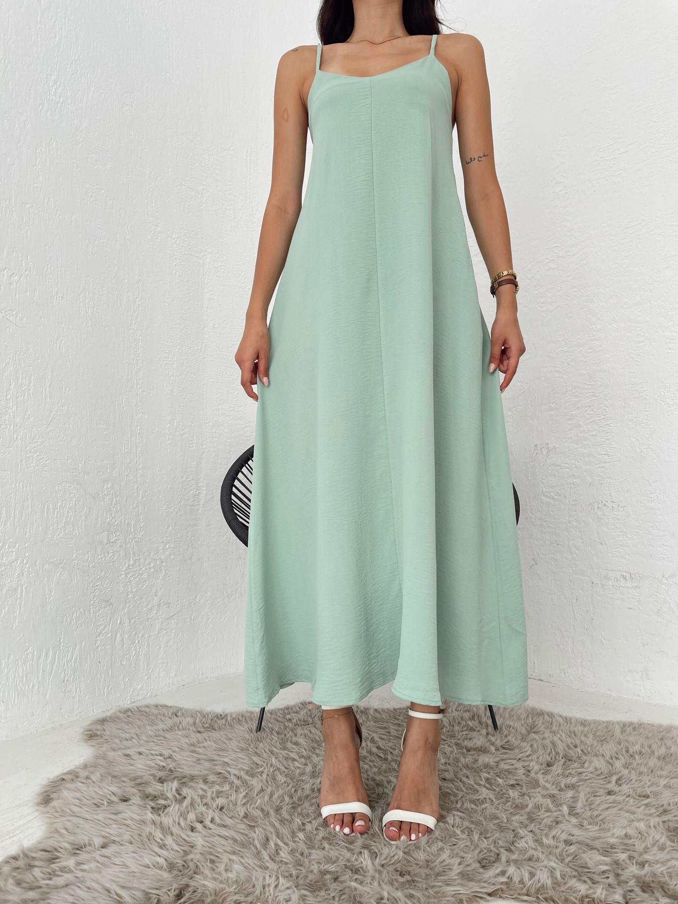 Askılı Uzun Elbise MİNT