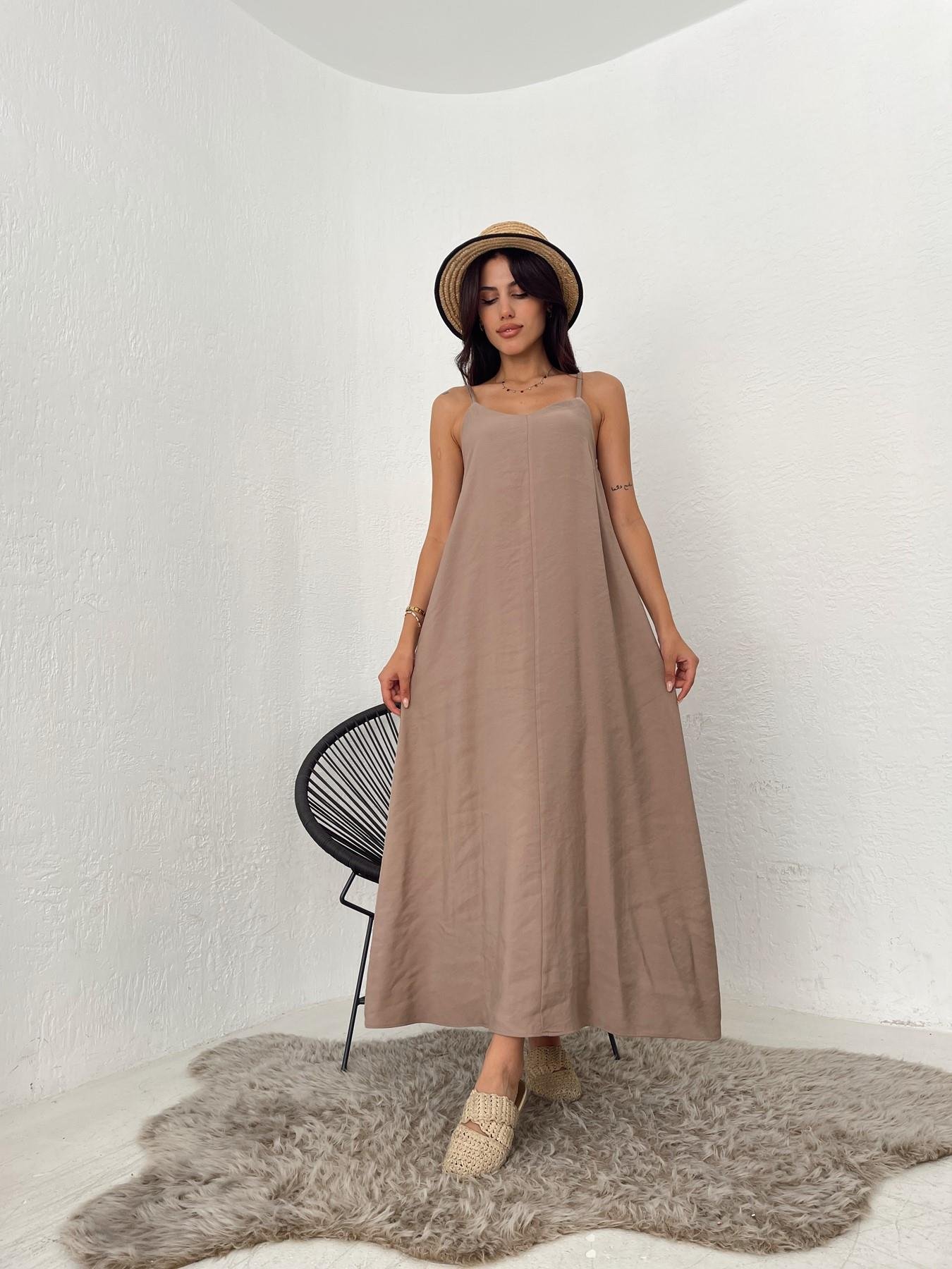 Askılı Uzun Elbise VİZON