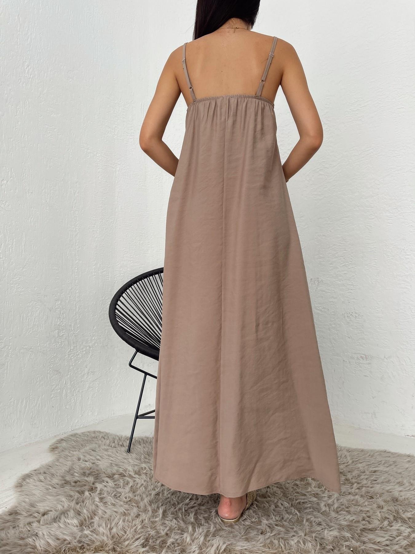Askılı Uzun Elbise VİZON