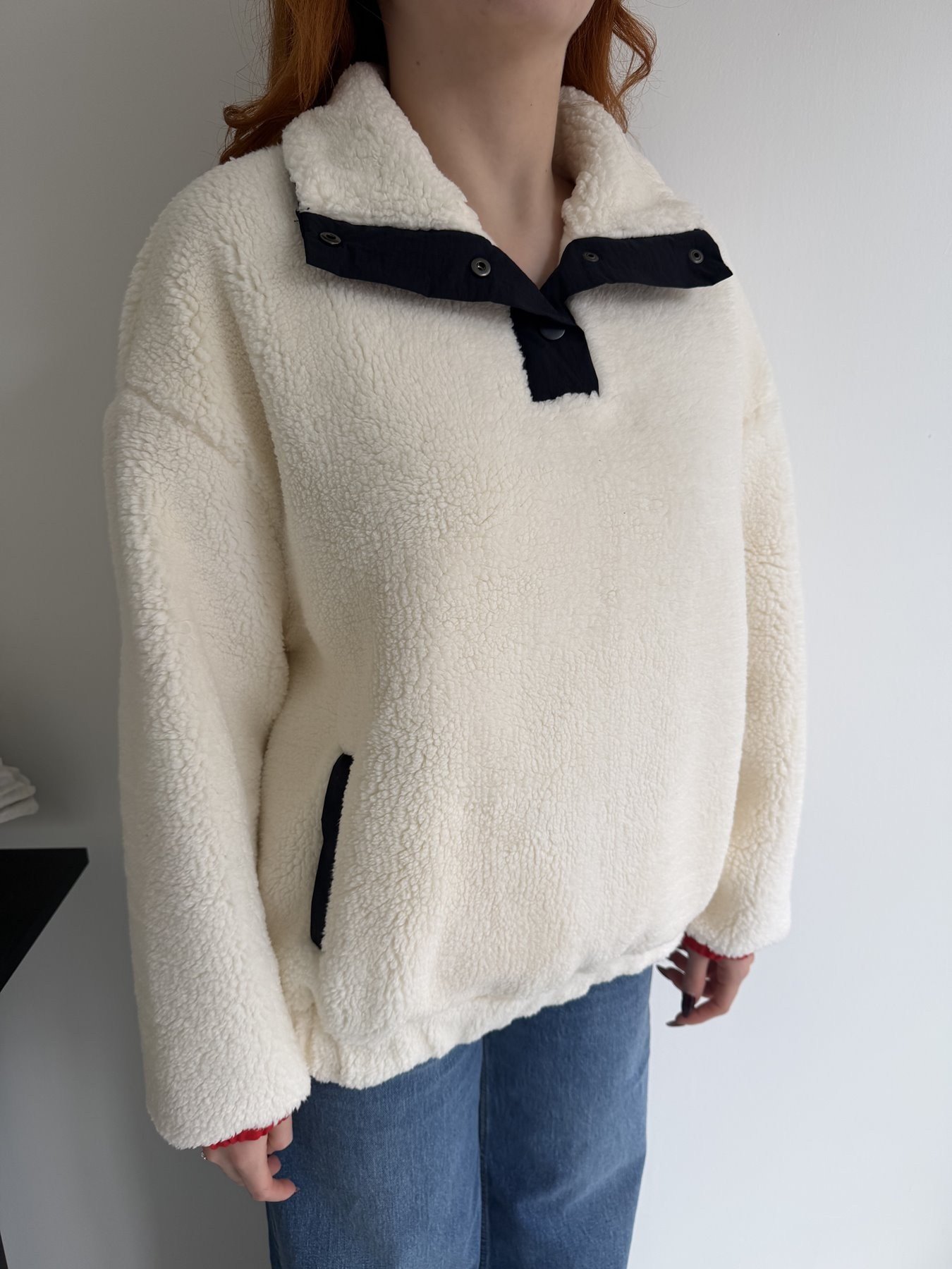 Ayı Baskılı Sweatshirt Ekru