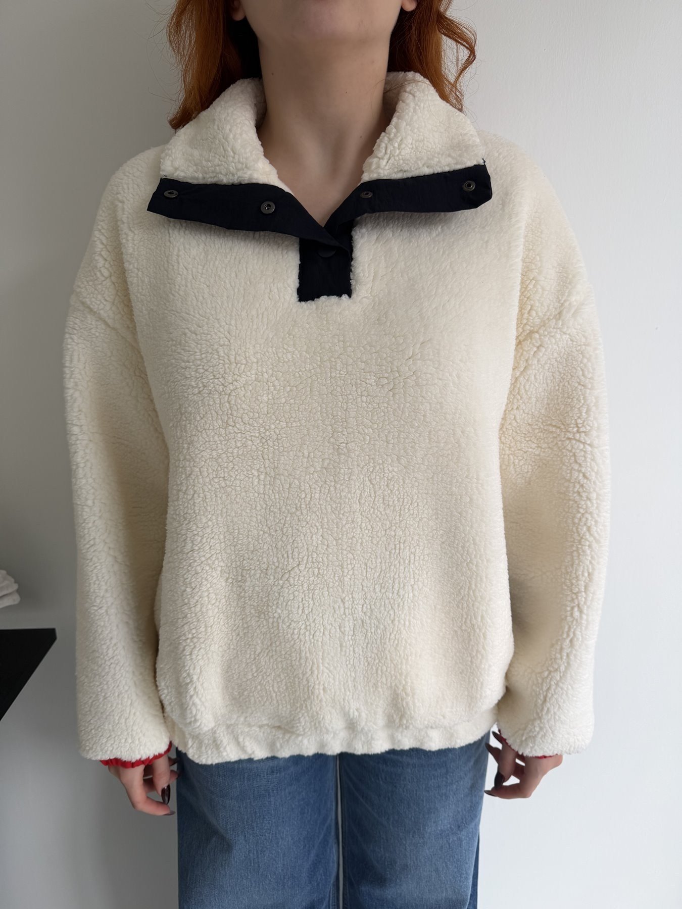 Ayı Baskılı Sweatshirt Ekru