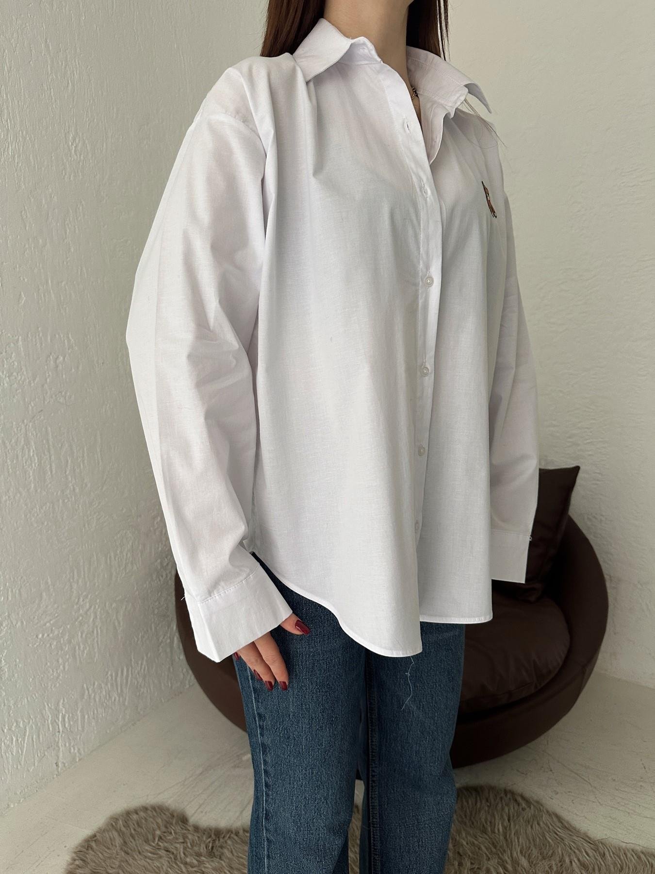 Ayıcık Nakışlı Gömlek BEYAZ