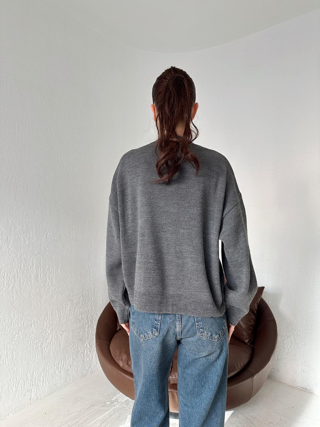 Ayıcık Nakışlı Hırka ANTRASİT