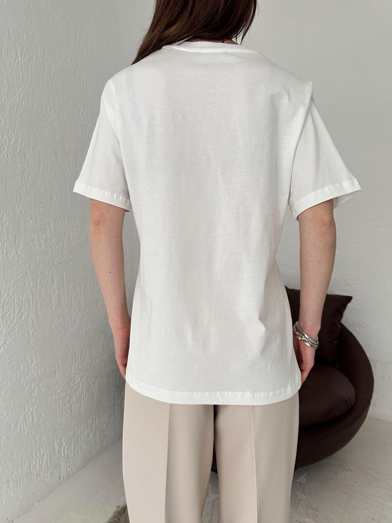 Ayıcık Nakışlı Tişört EKRU