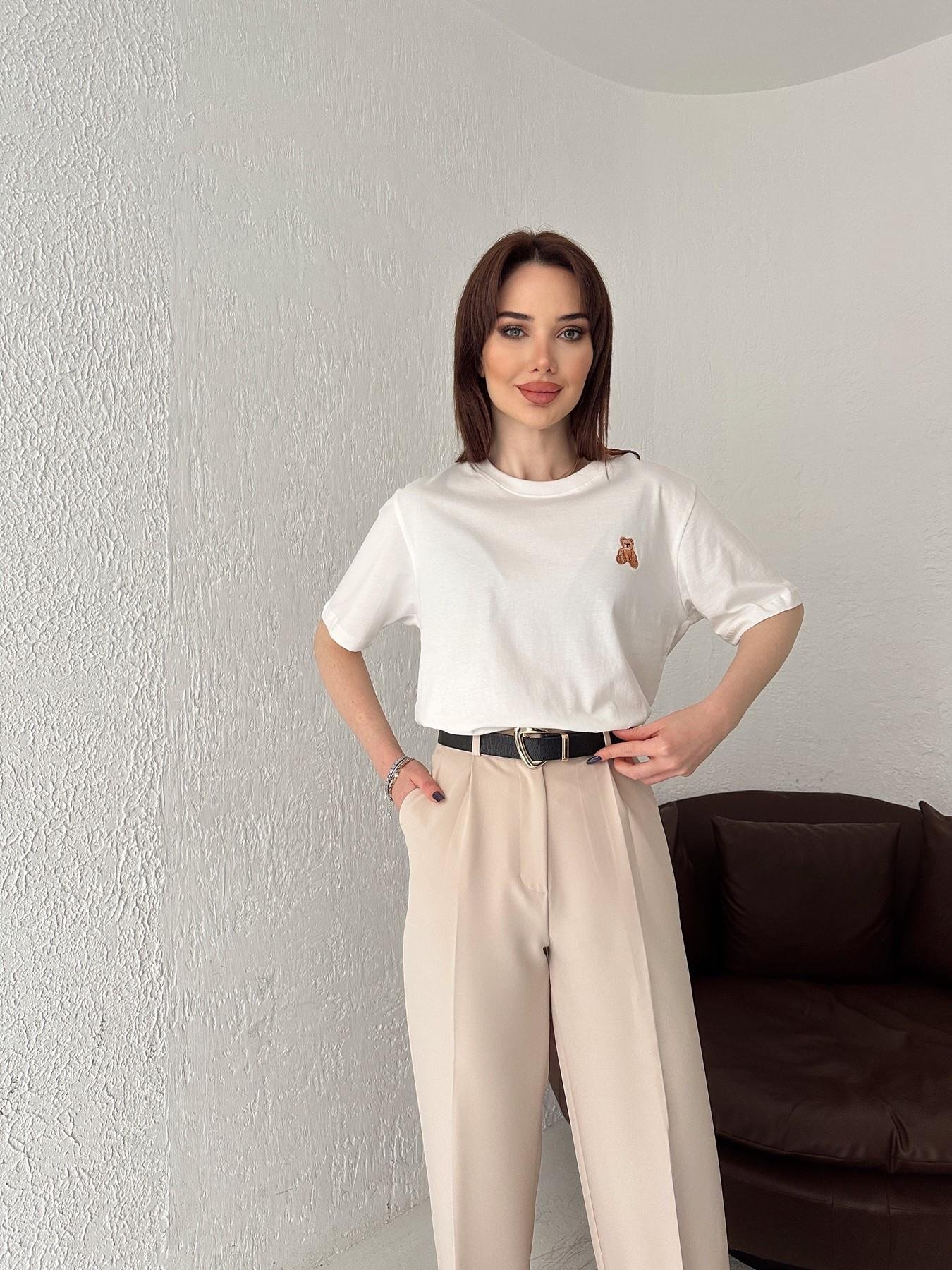 Ayıcık Nakışlı Tişört EKRU