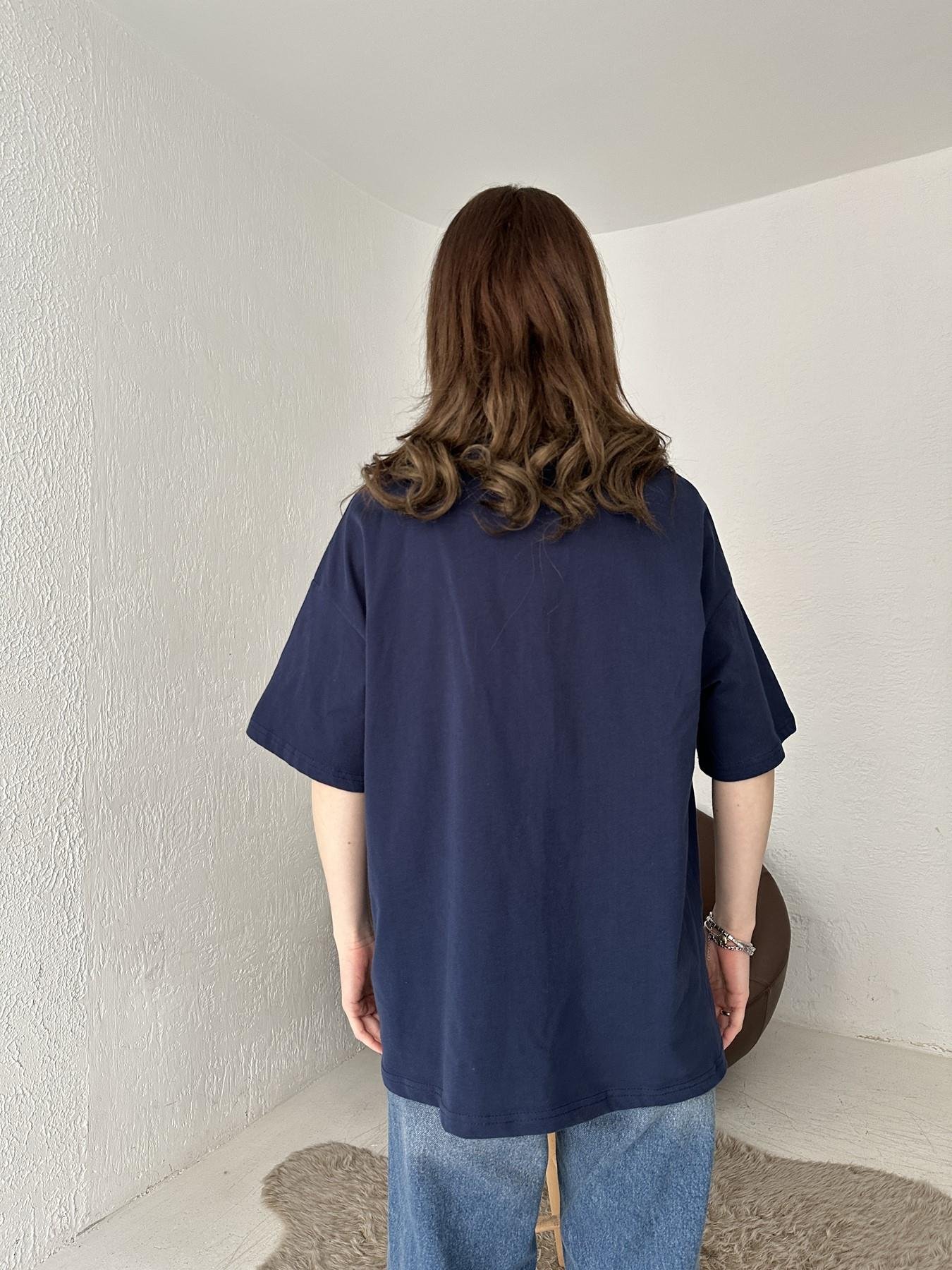 Ayıcık Nakışlı Tişört LACİVERT