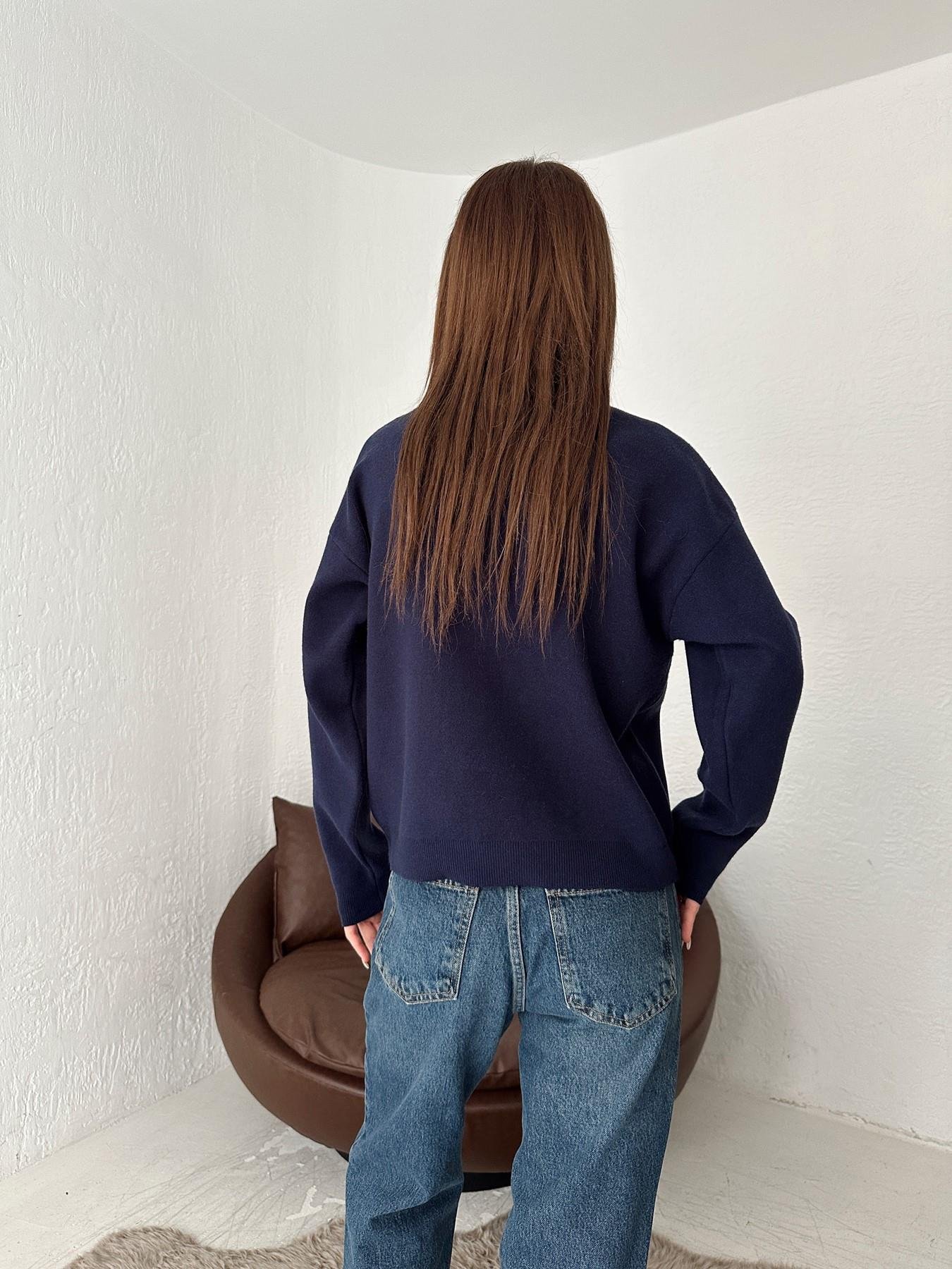 Ayıcık Nakışlı Yumoş Kazak LACİVERT