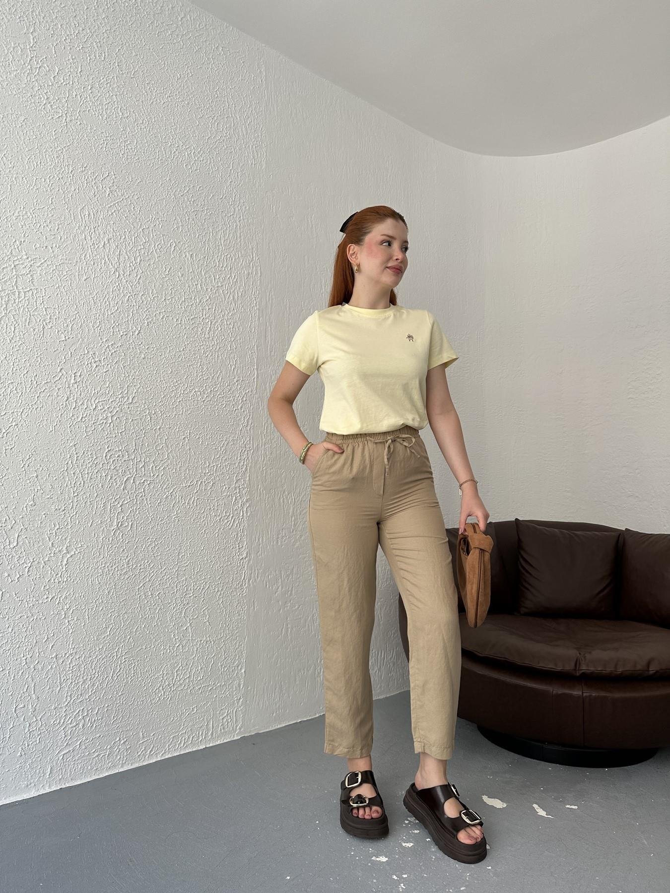 Bağcıklı Jogger Pantolon Camel