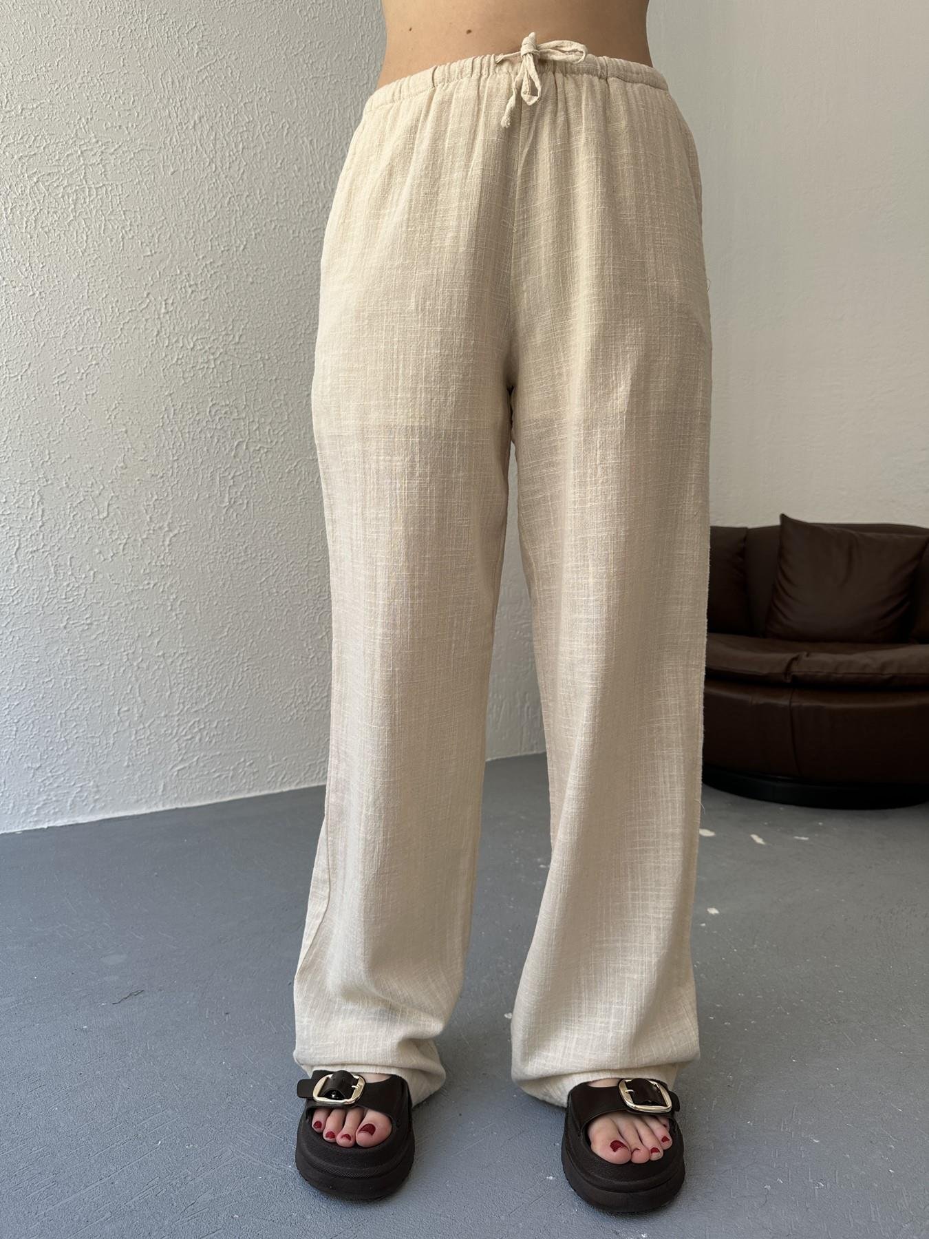 Bağcıklı Keten Pantolon Naturel