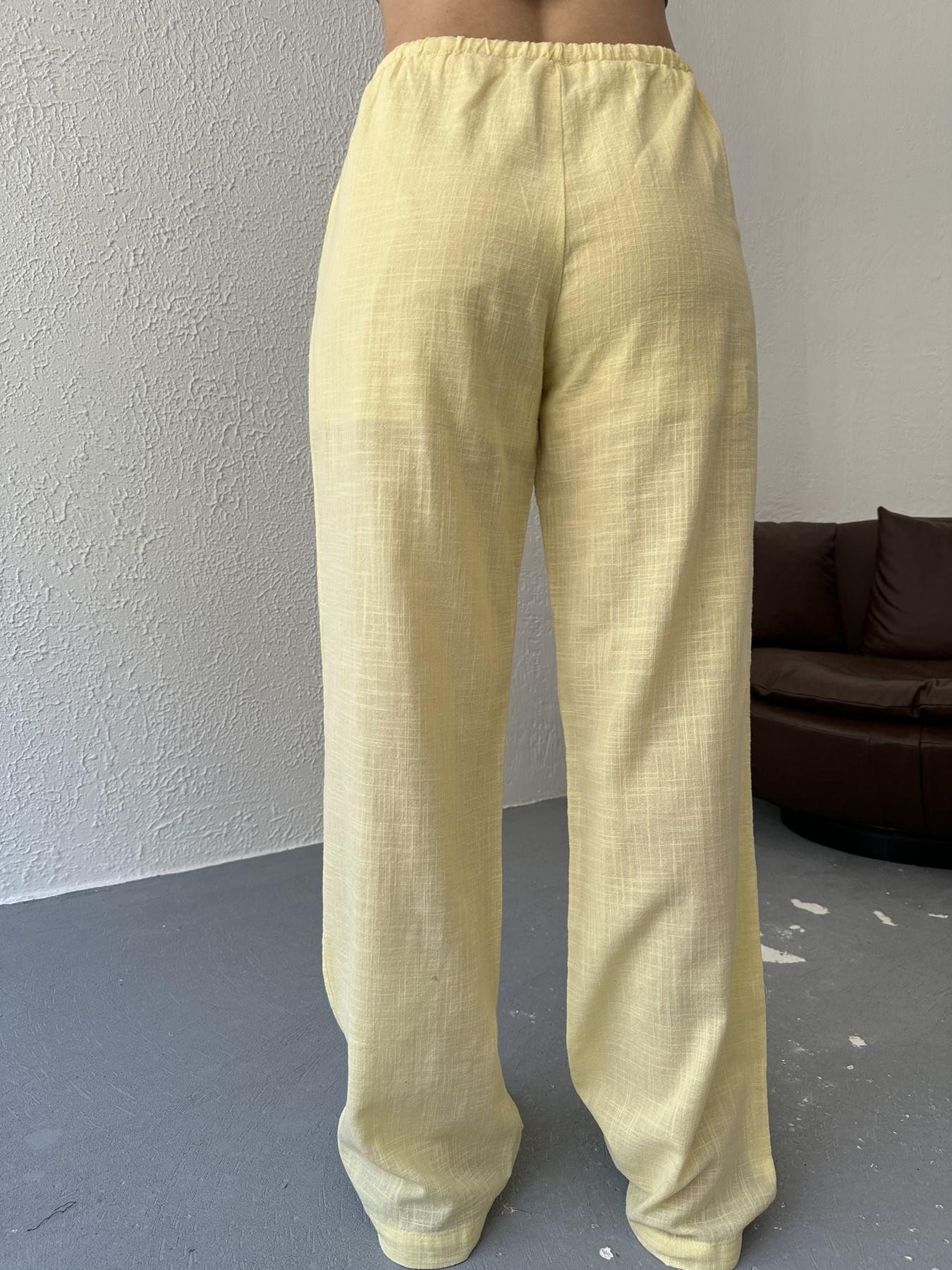 Bağcıklı Keten Pantolon Sarı