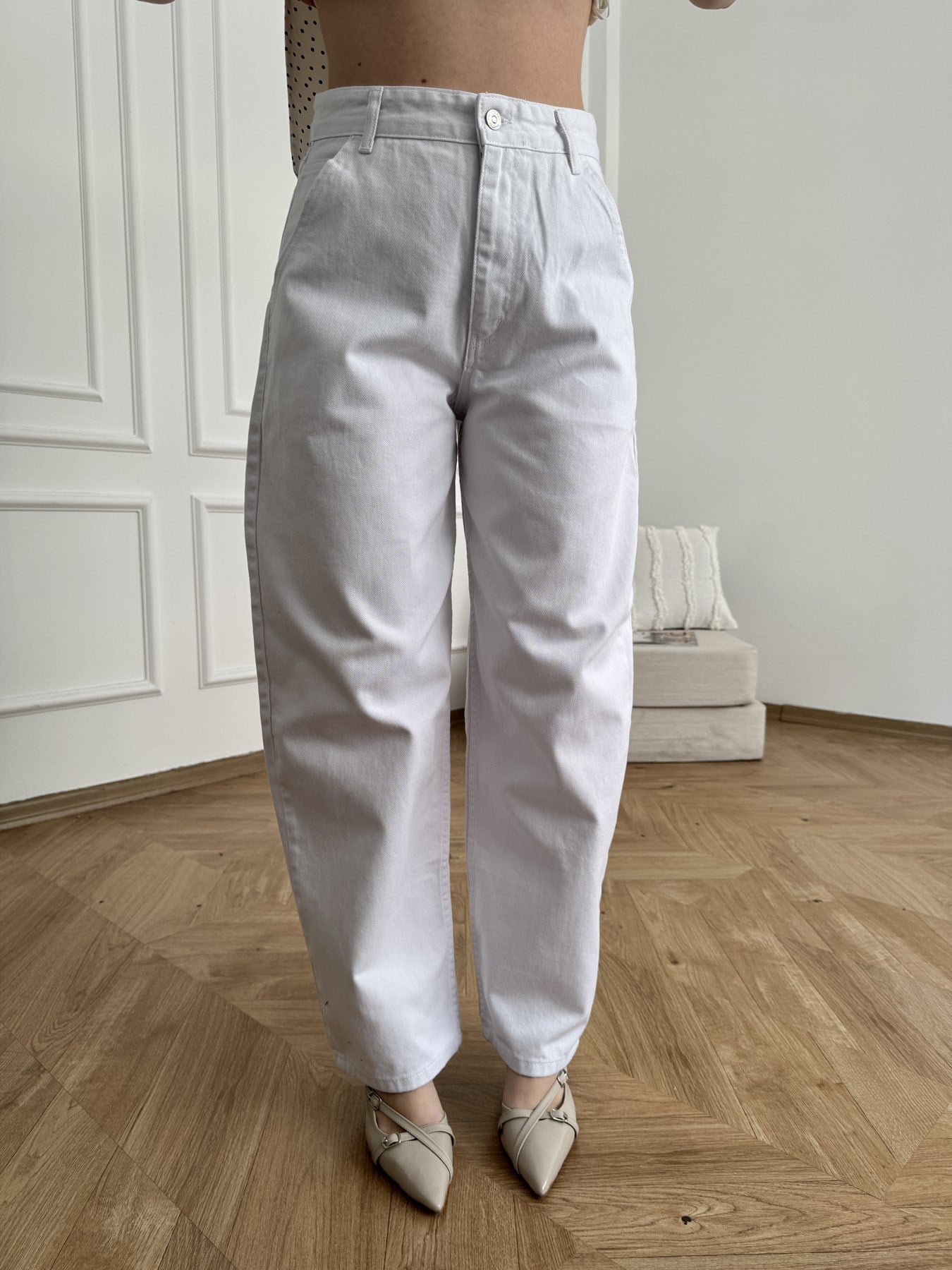 Baggy Fit Pantolon Beyaz