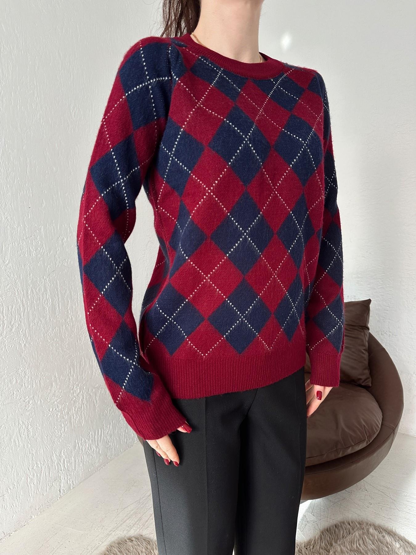 Baklava Desen Kazak BORDO-LACİ