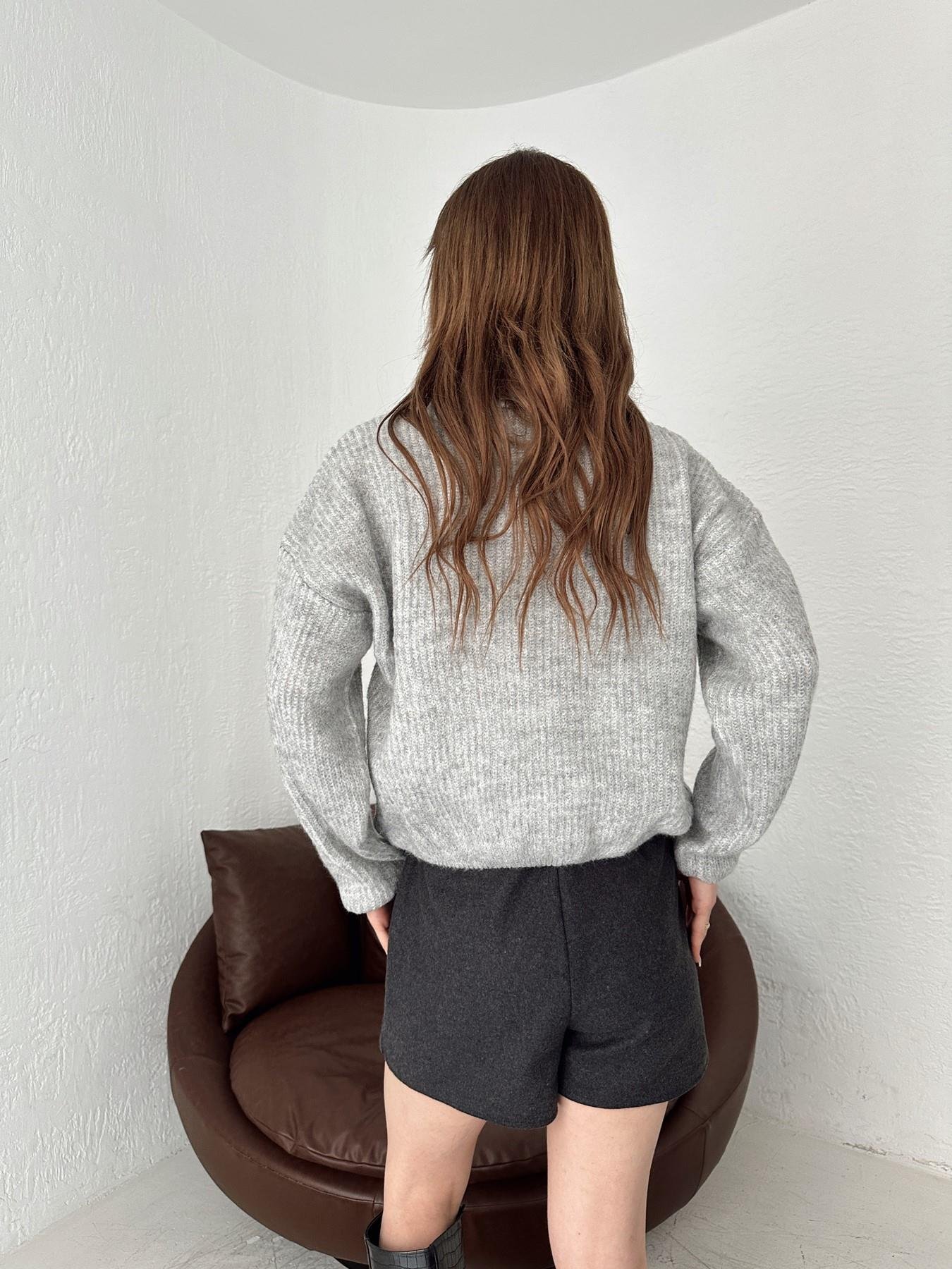 Balıkçı Yaka Crop Triko GRİ