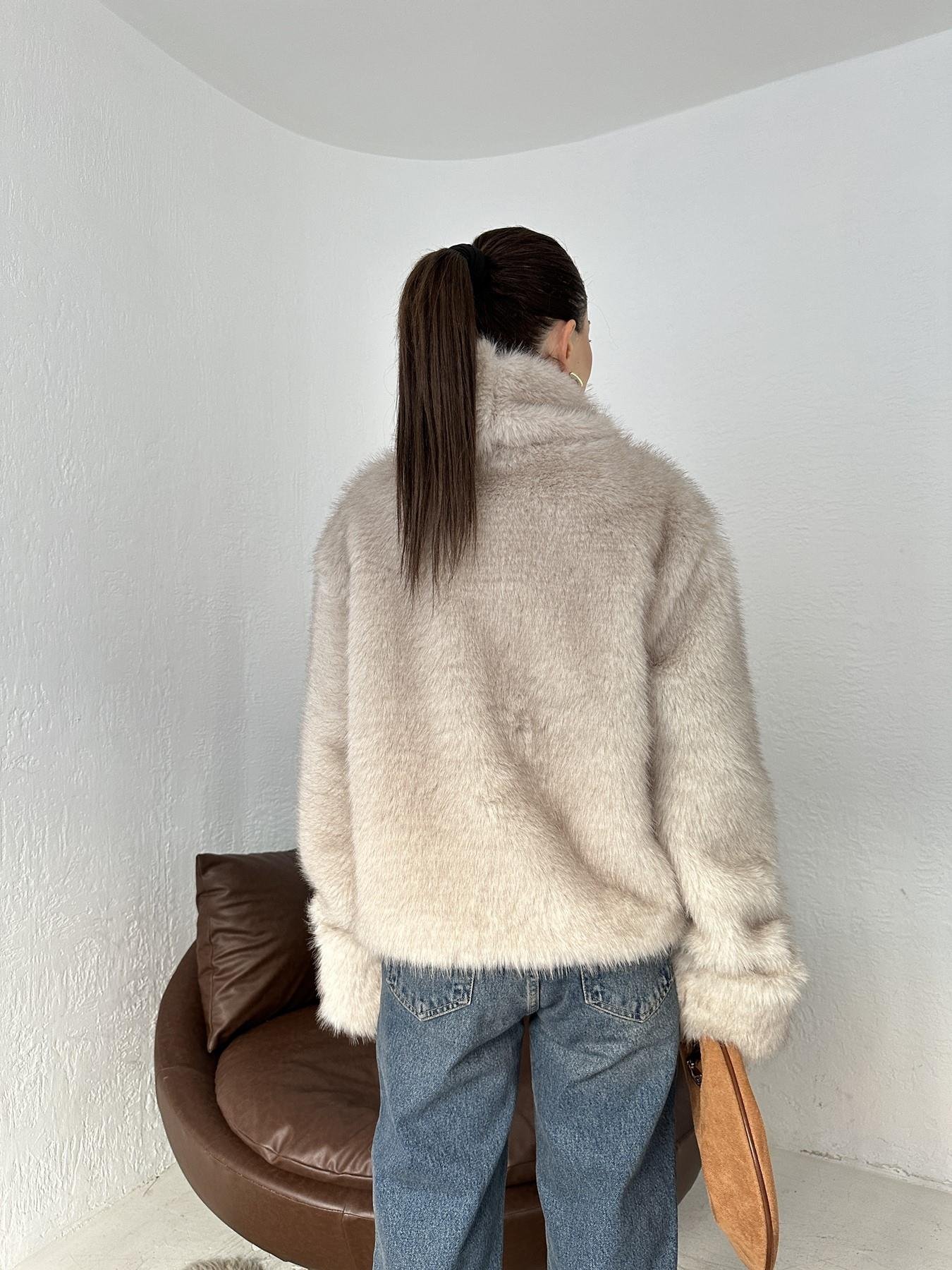 Balıkçı Yaka Kürk Sweatshirt TAŞ