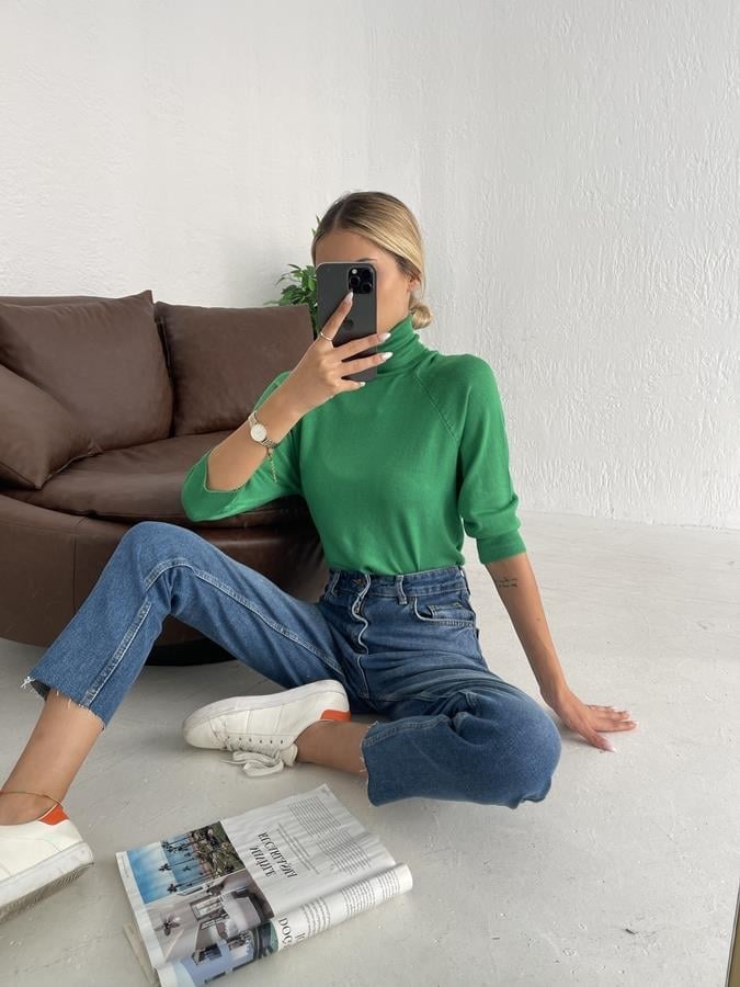 Balıkçı Yarım Kol Triko YEŞİL