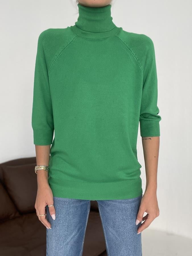 Balıkçı Yarım Kol Triko YEŞİL