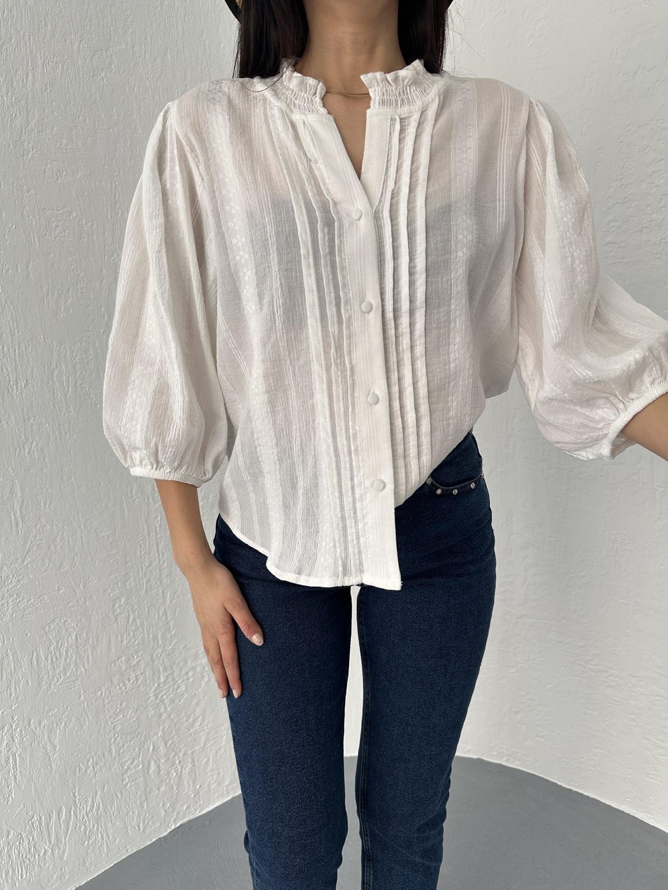 Balon Kol Nervürlü Gömlek Ekru