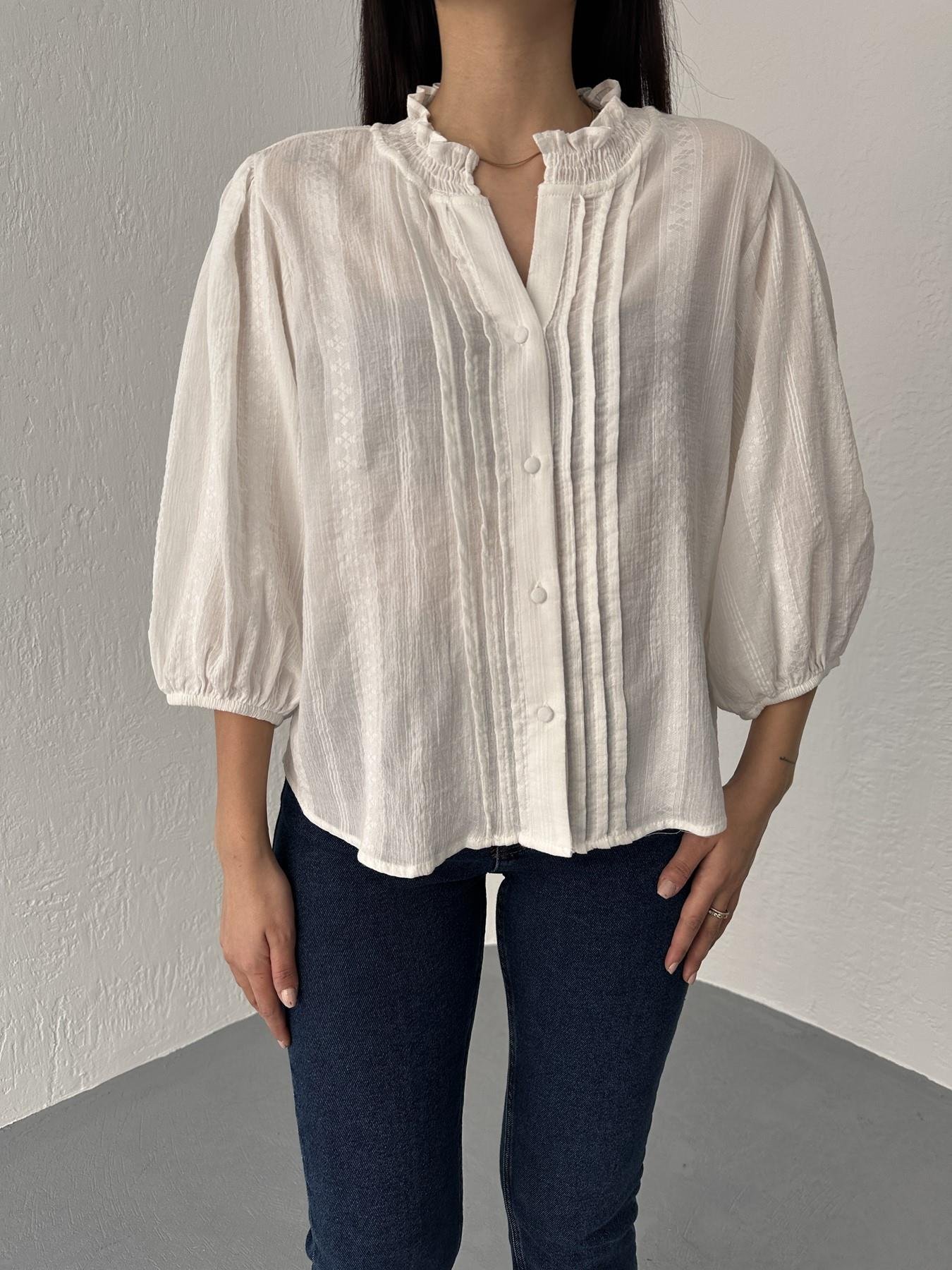 Balon Kol Nervürlü Gömlek Ekru