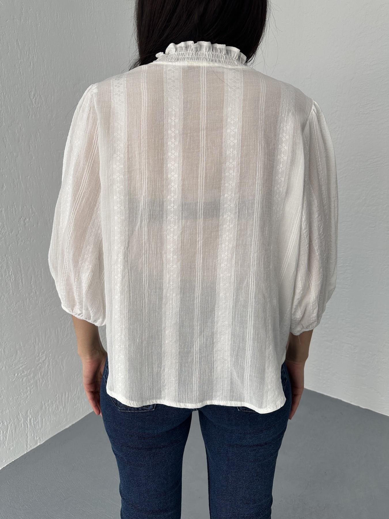 Balon Kol Nervürlü Gömlek Ekru