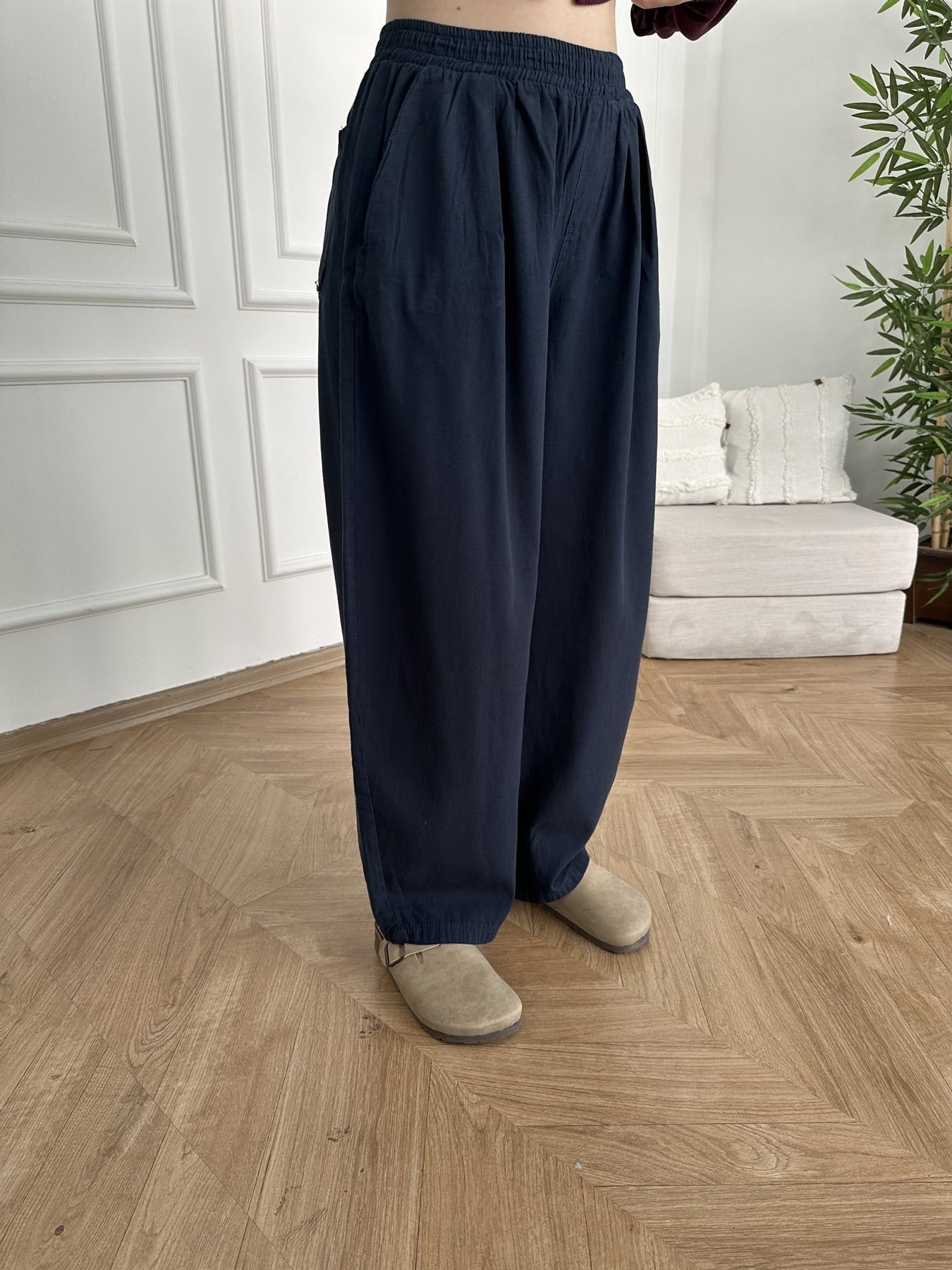 Balon Lastikli Pantolon Lacivert