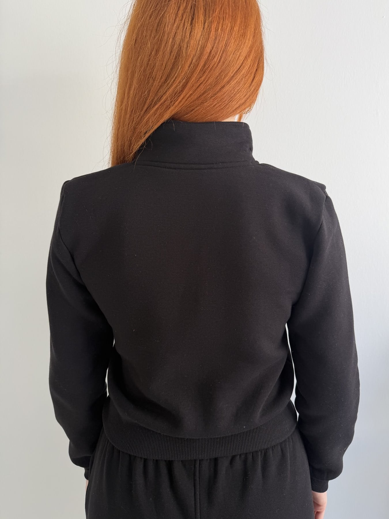 Bando Düğmeli Fermuarlı Sweatshırt Siyah