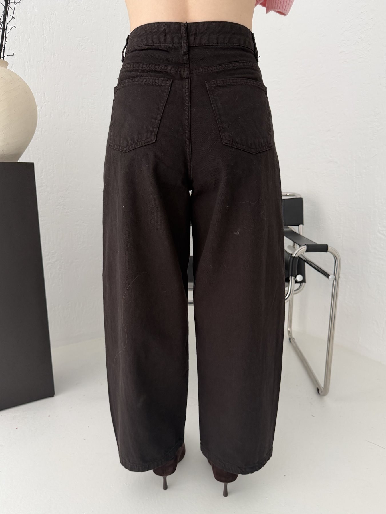 Barrel Balon Jean Pantolon Acı kahve