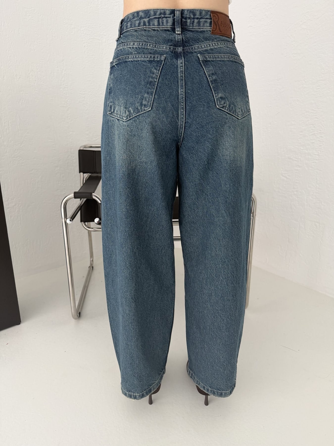 Barrel Balon Jean Pantolon Yeşil tint