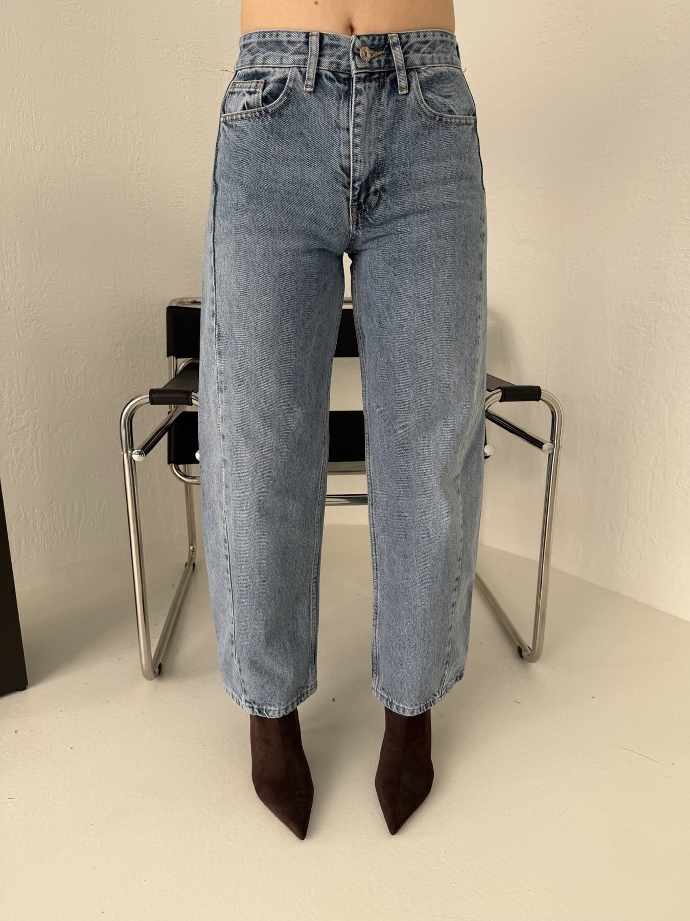 Barrel Jean Pantolon Mavi