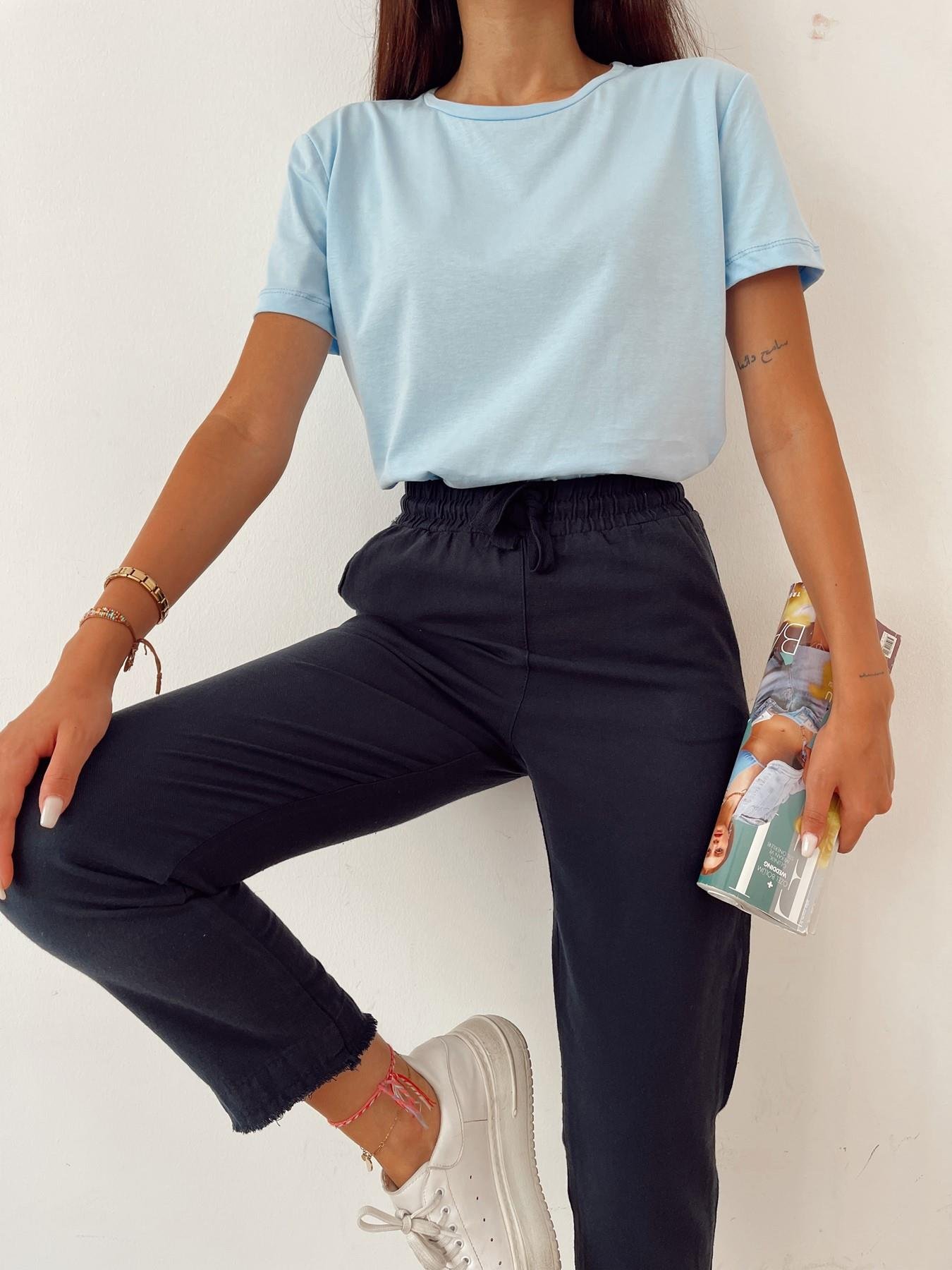 Basic Arkası Uzun Tişört AÇIK MAVİ