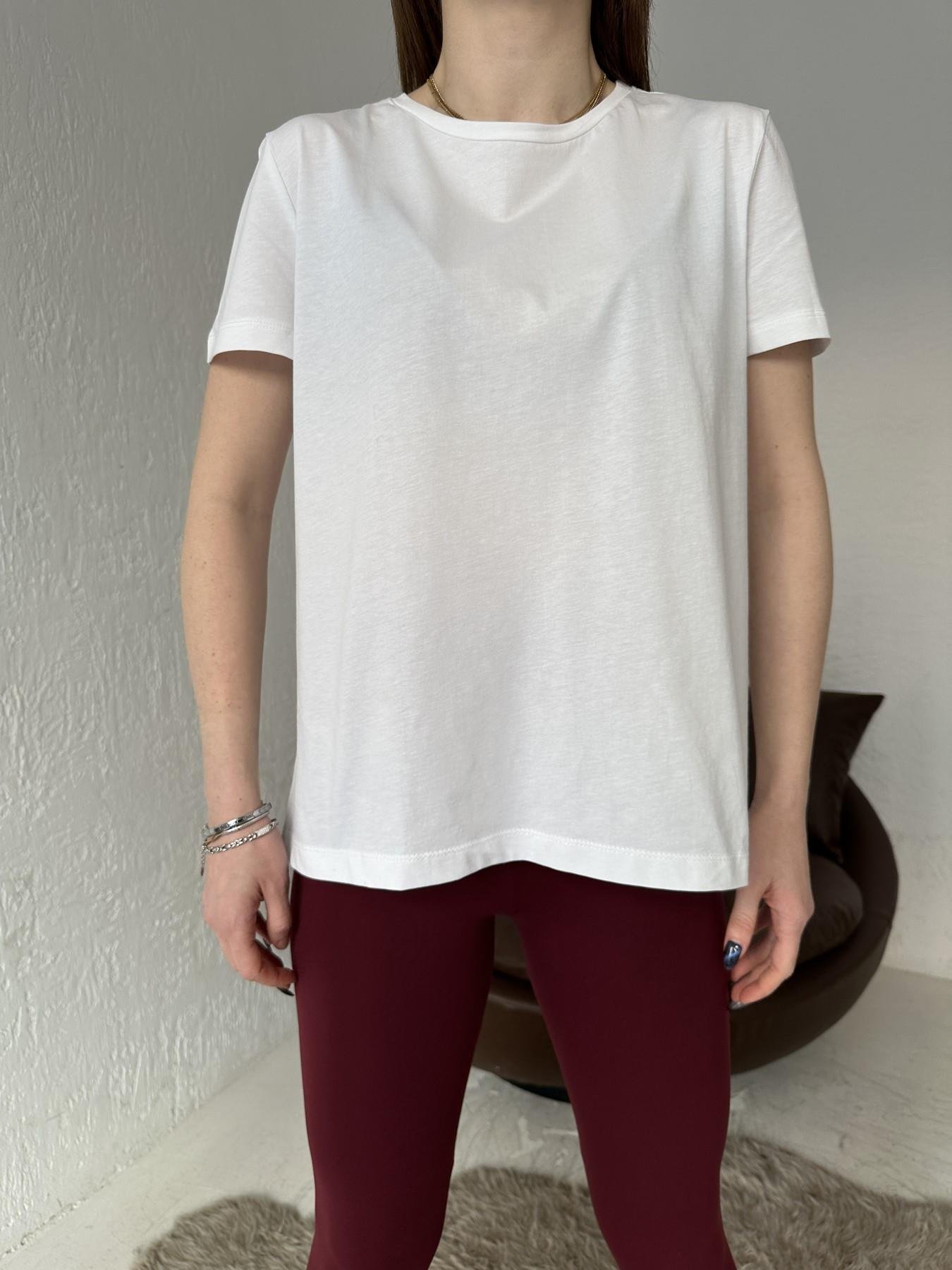 Basic Arkası Uzun Tişört BEYAZ