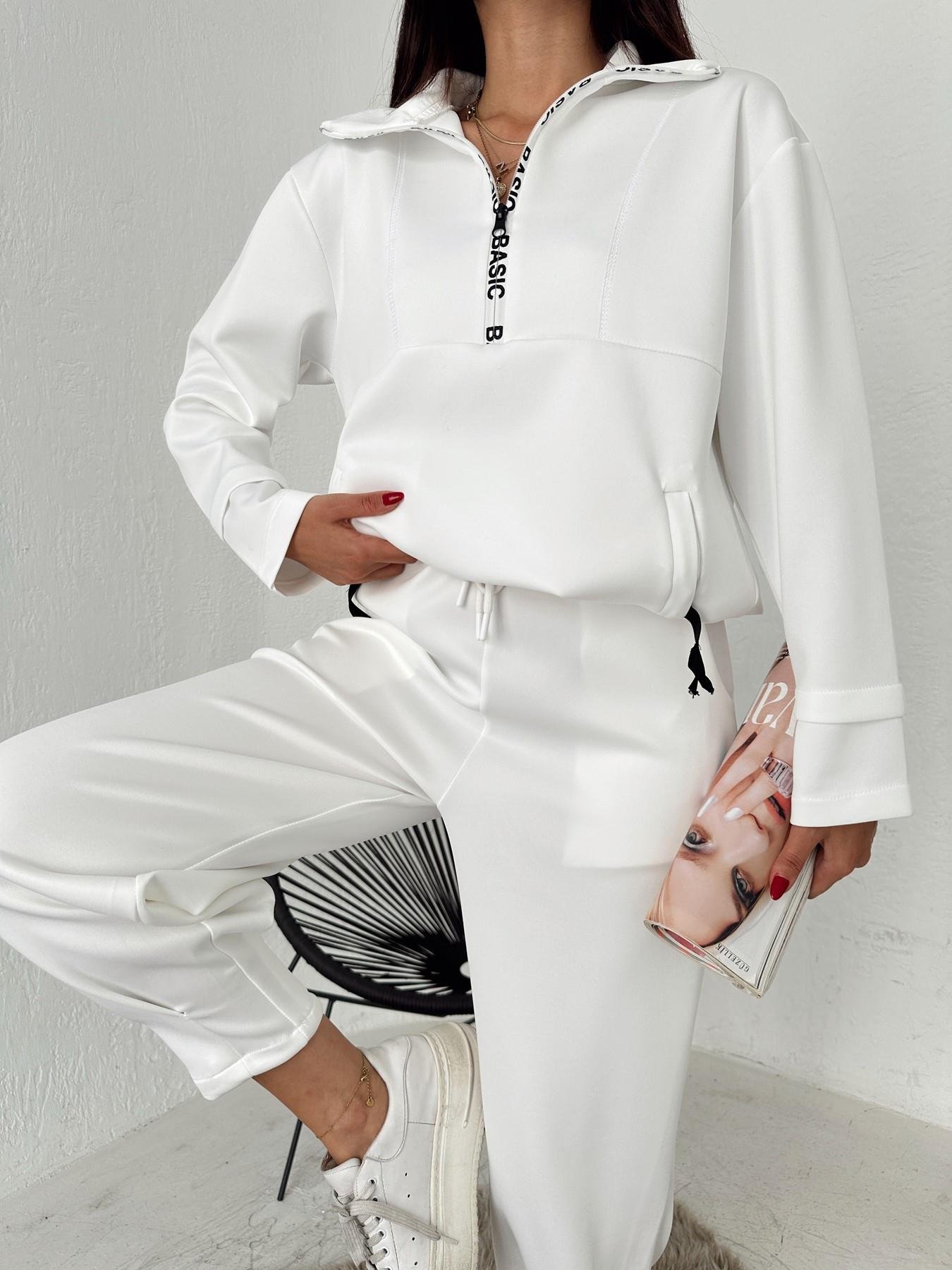 Basic Baskılı Sweatshirt EKRU