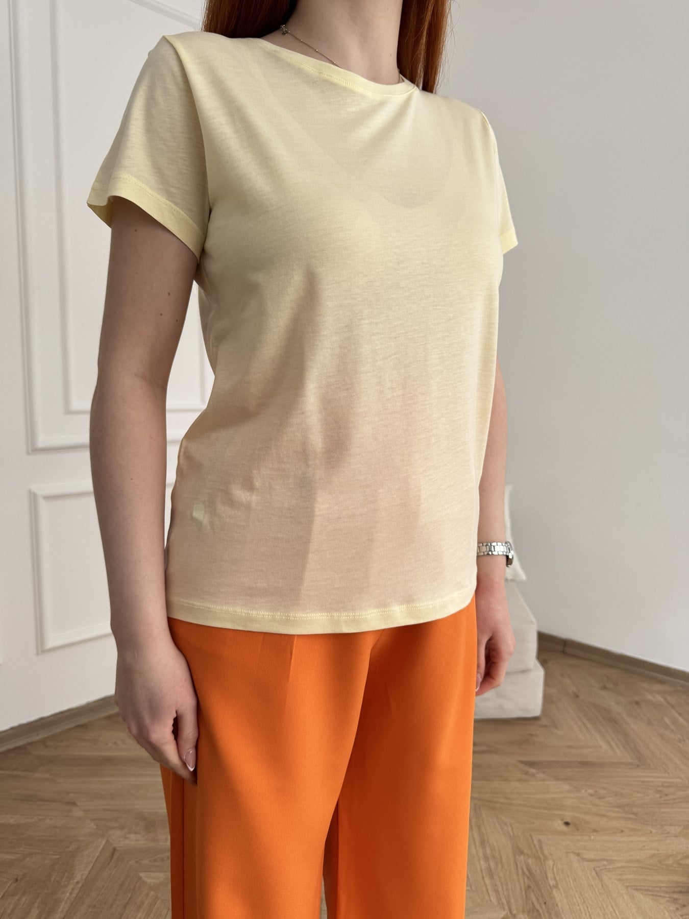 Basic Kısa Kol T-shirt Açık sarı