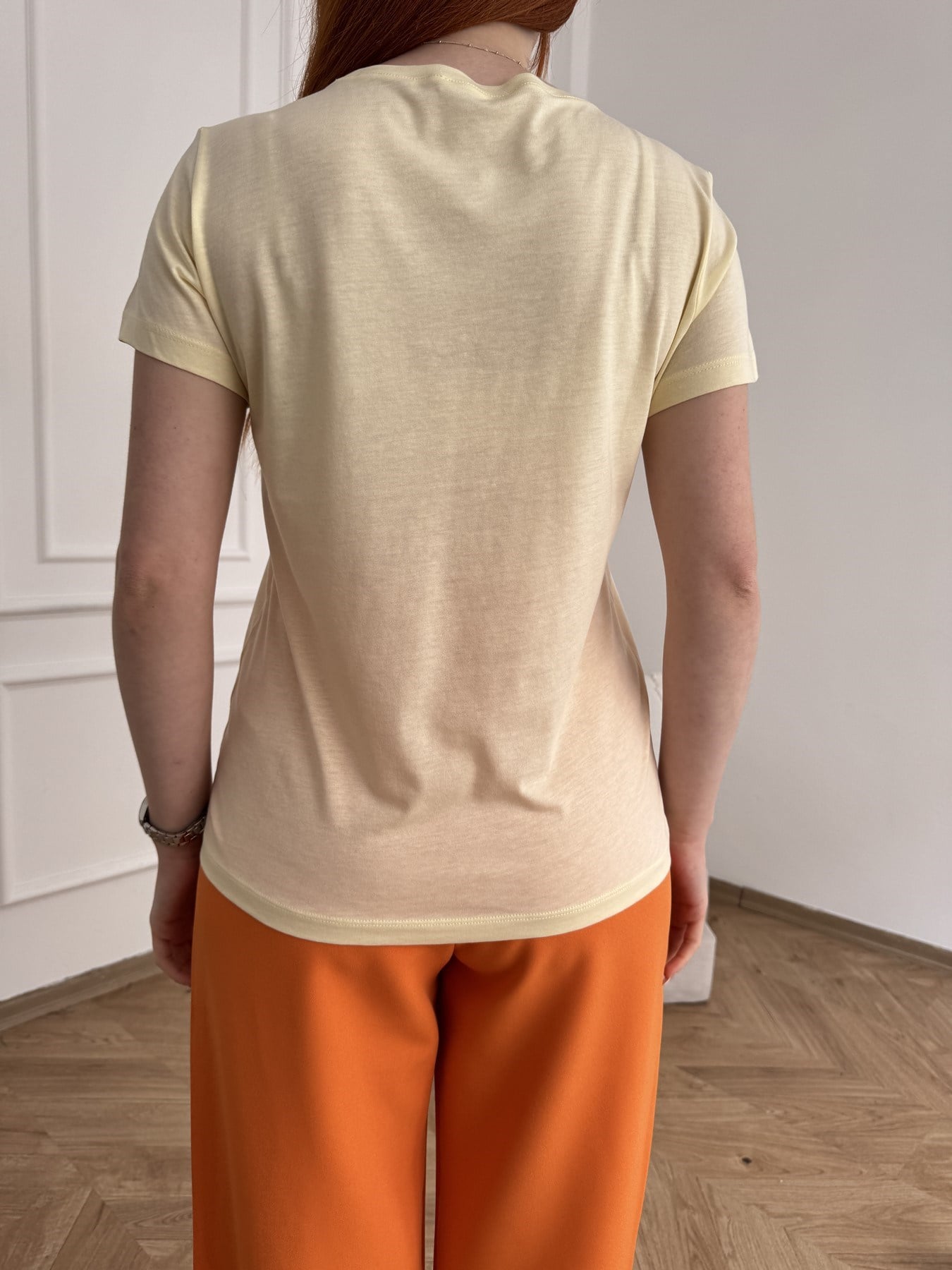 Basic Kısa Kol T-shirt Açık sarı