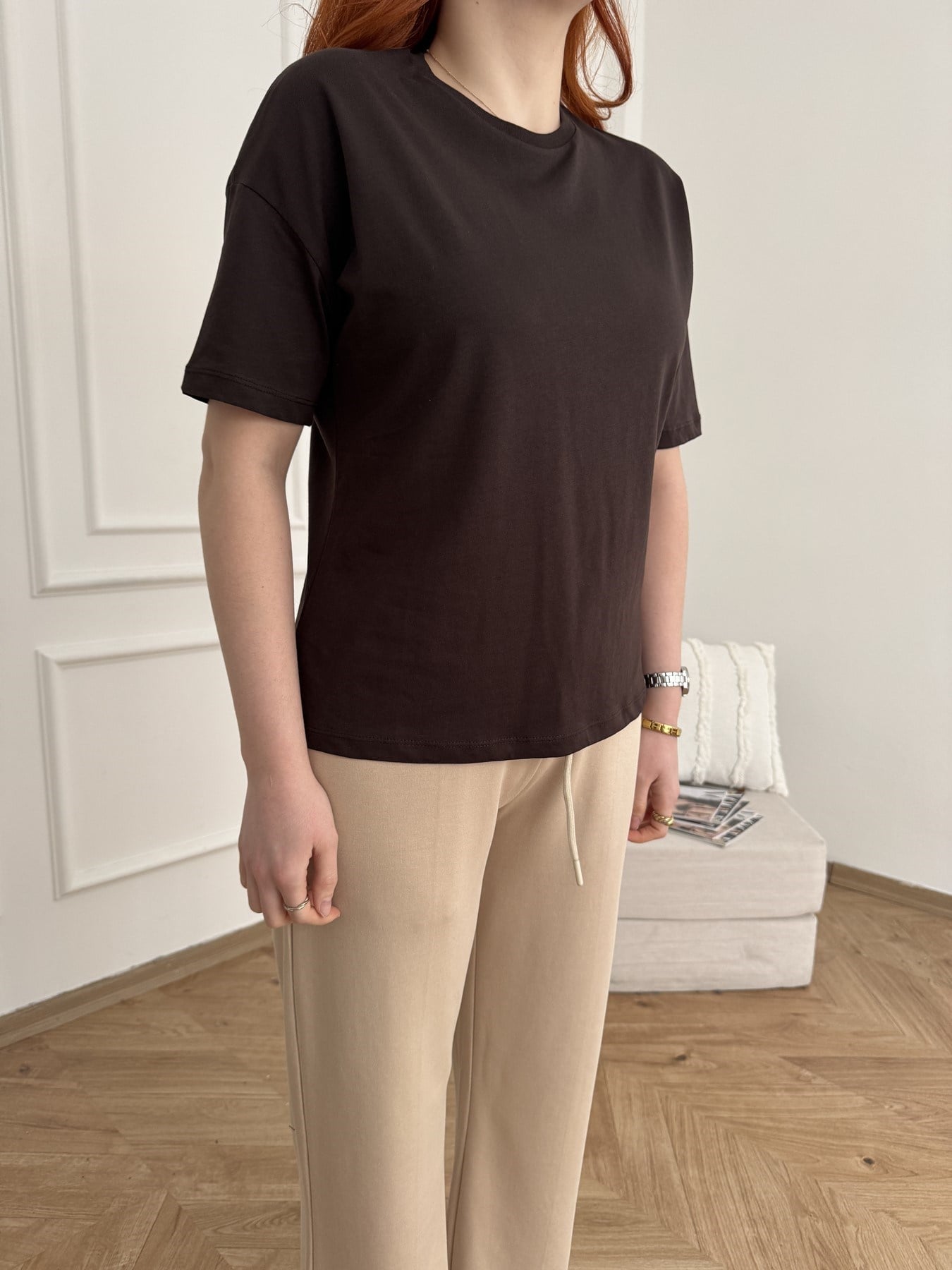 Basic Tişört Koyu kahve