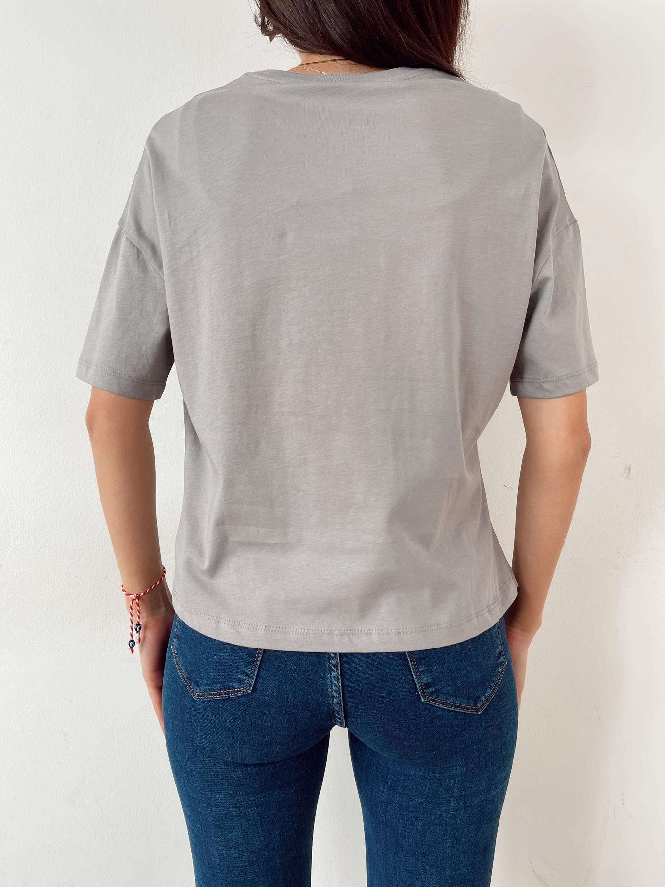 Basic Yıkamalı Tişört GRİ